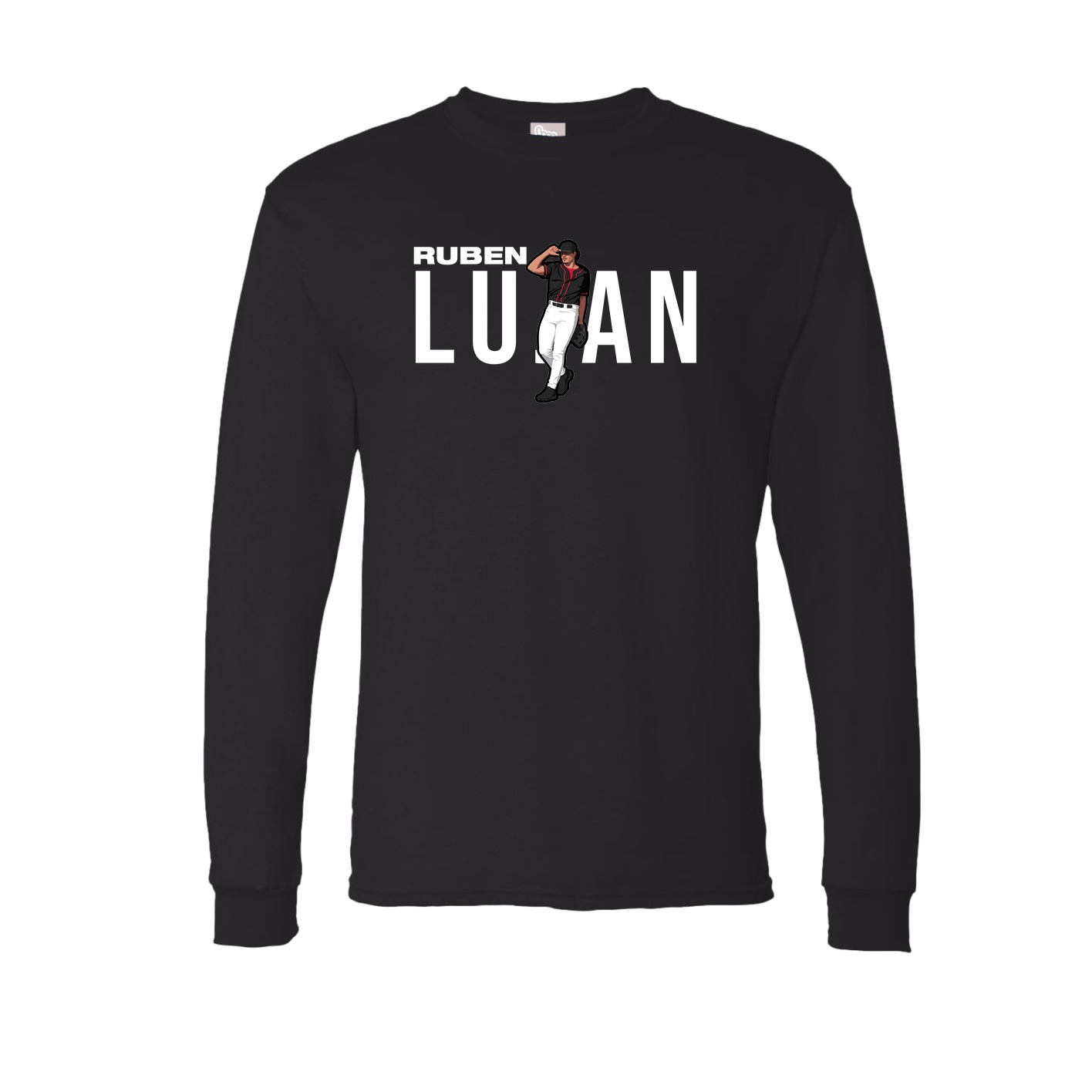 Long Sleeve Tee — Player Name in Black
