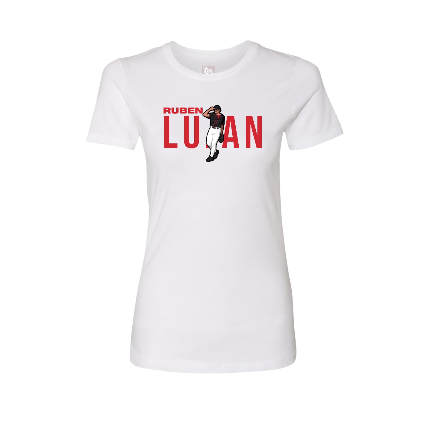 Fitted Women's Tee — Player Name in White
