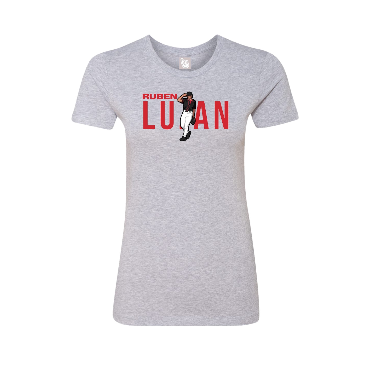 Fitted Women's Tee — Player Name in Grey