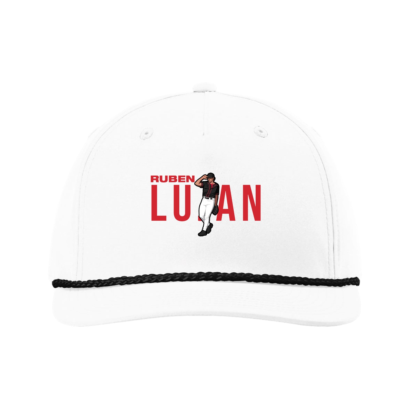 Five-Panel Classic Rope Cap — Player Name in White