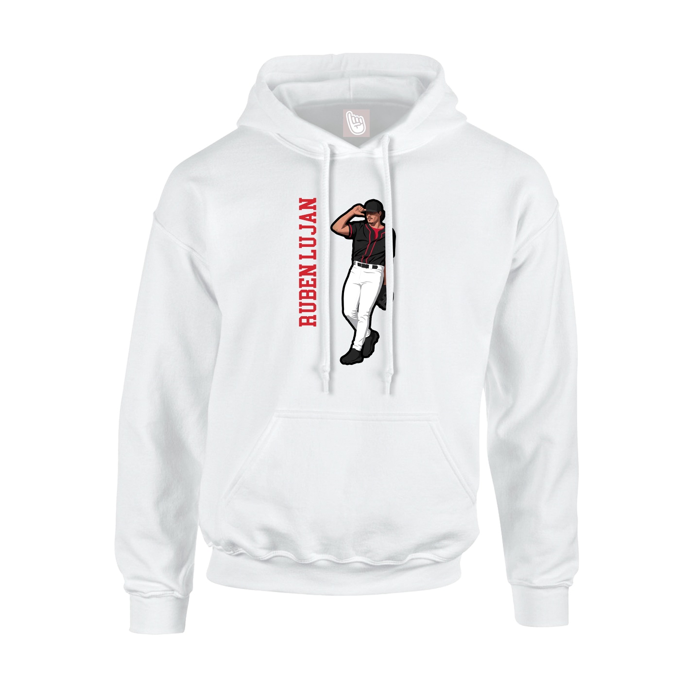 Youth Hoodie — Name Vertical in White