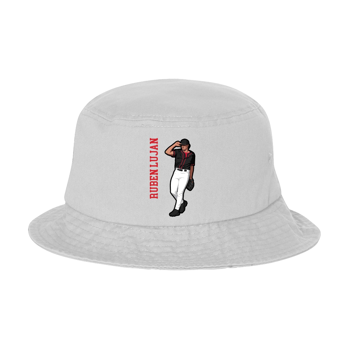 Bucket Cap — Name Vertical in White