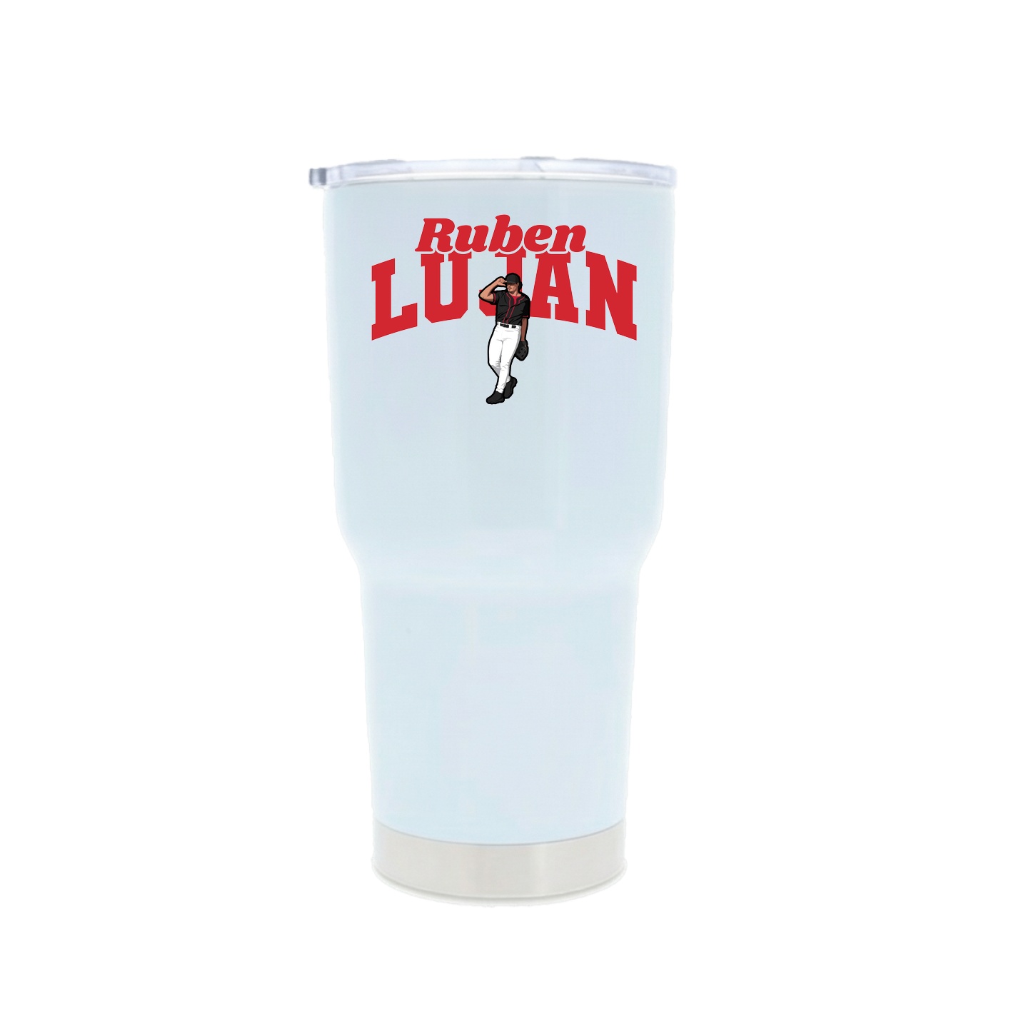 30oz Stainless Steel Tumbler — Signature Arch in White