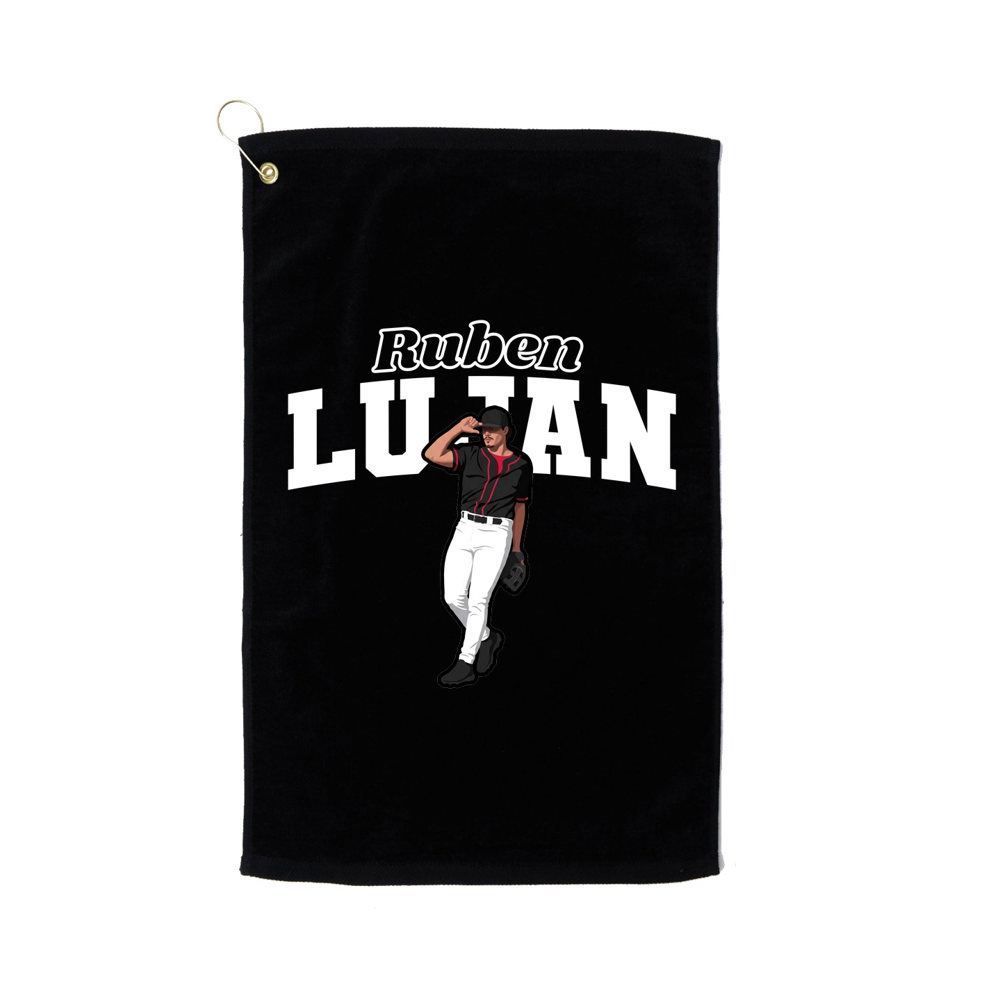 Golf Towel — Name Arch in Black