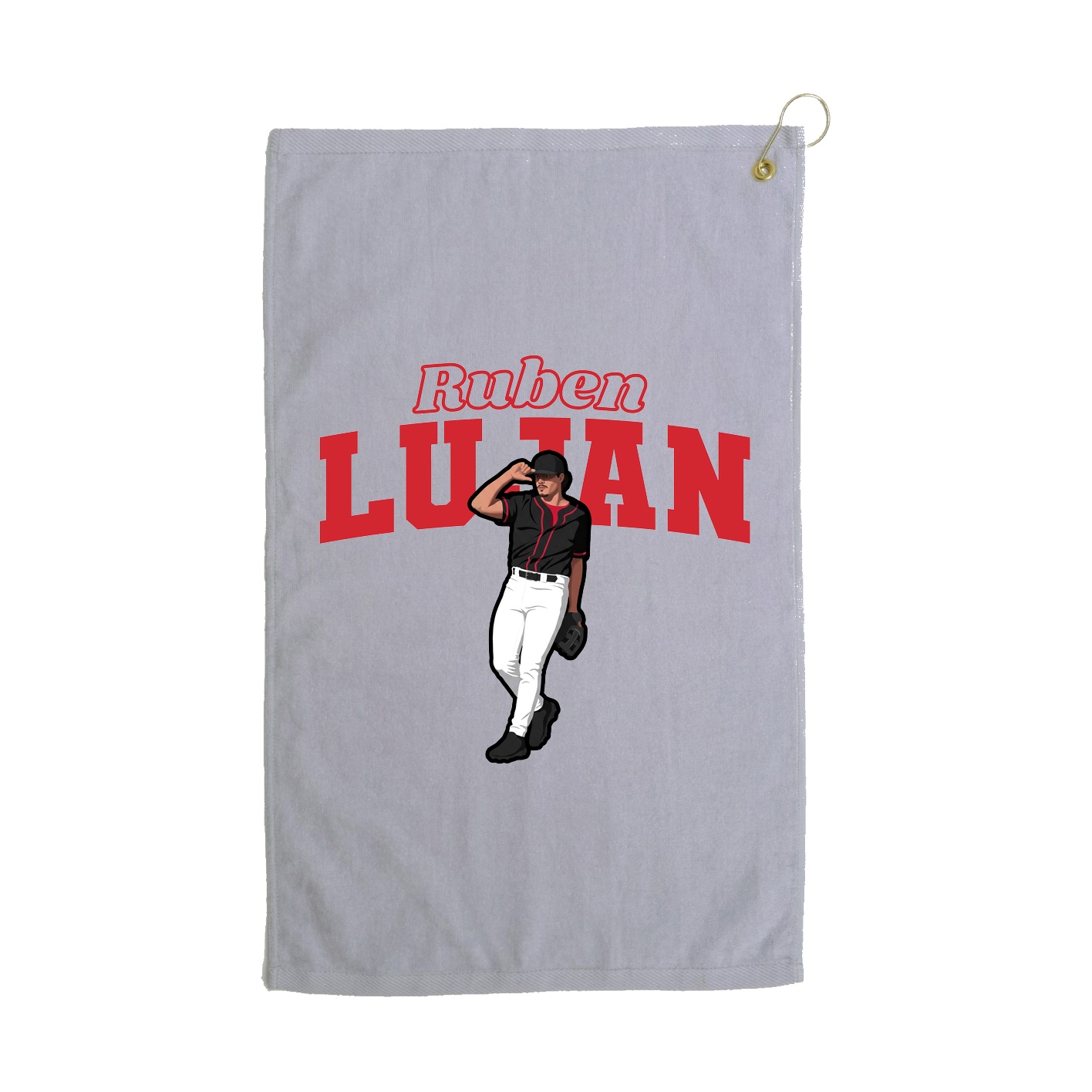Golf Towel — Name Arch in Grey