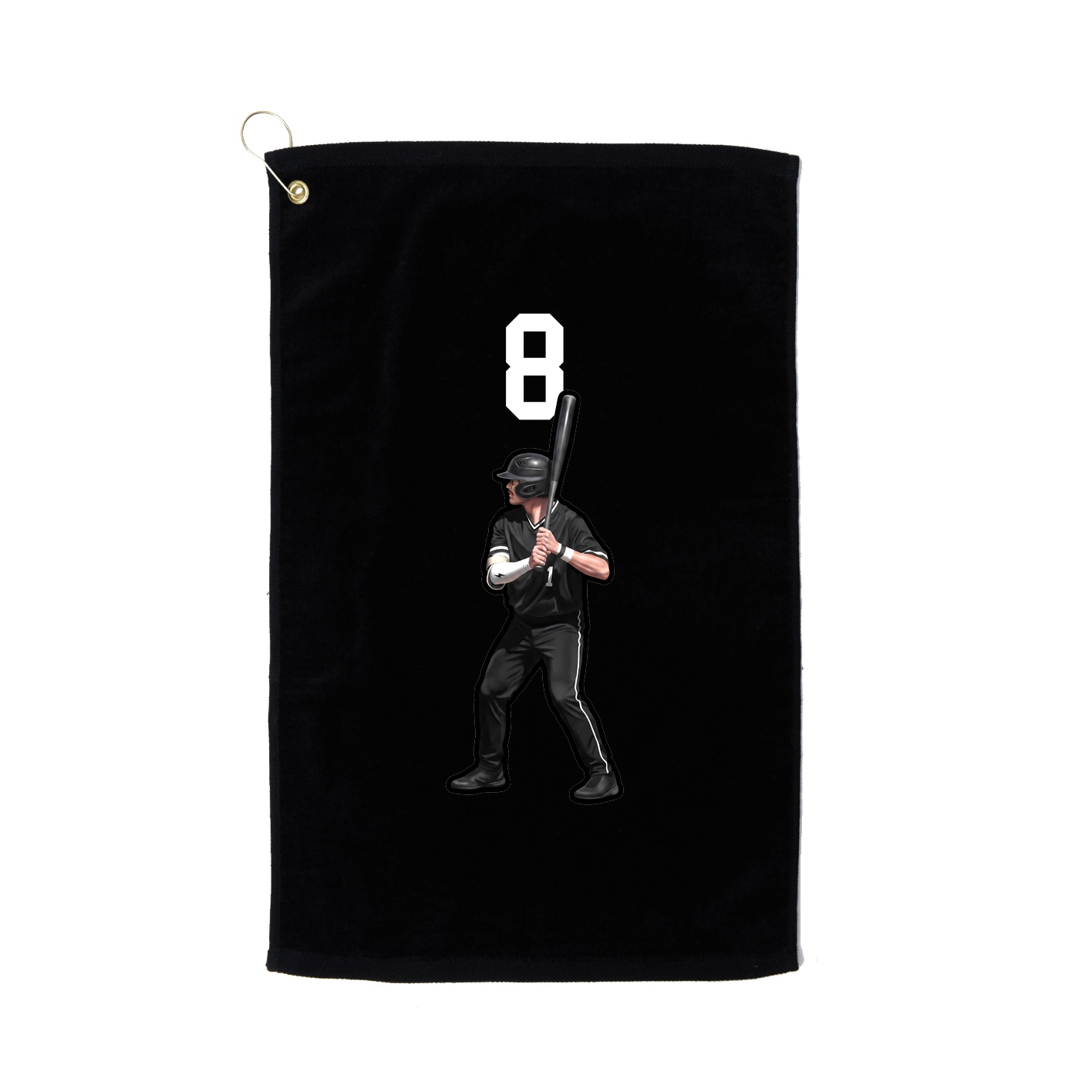 Golf Towel — Number Top in Black