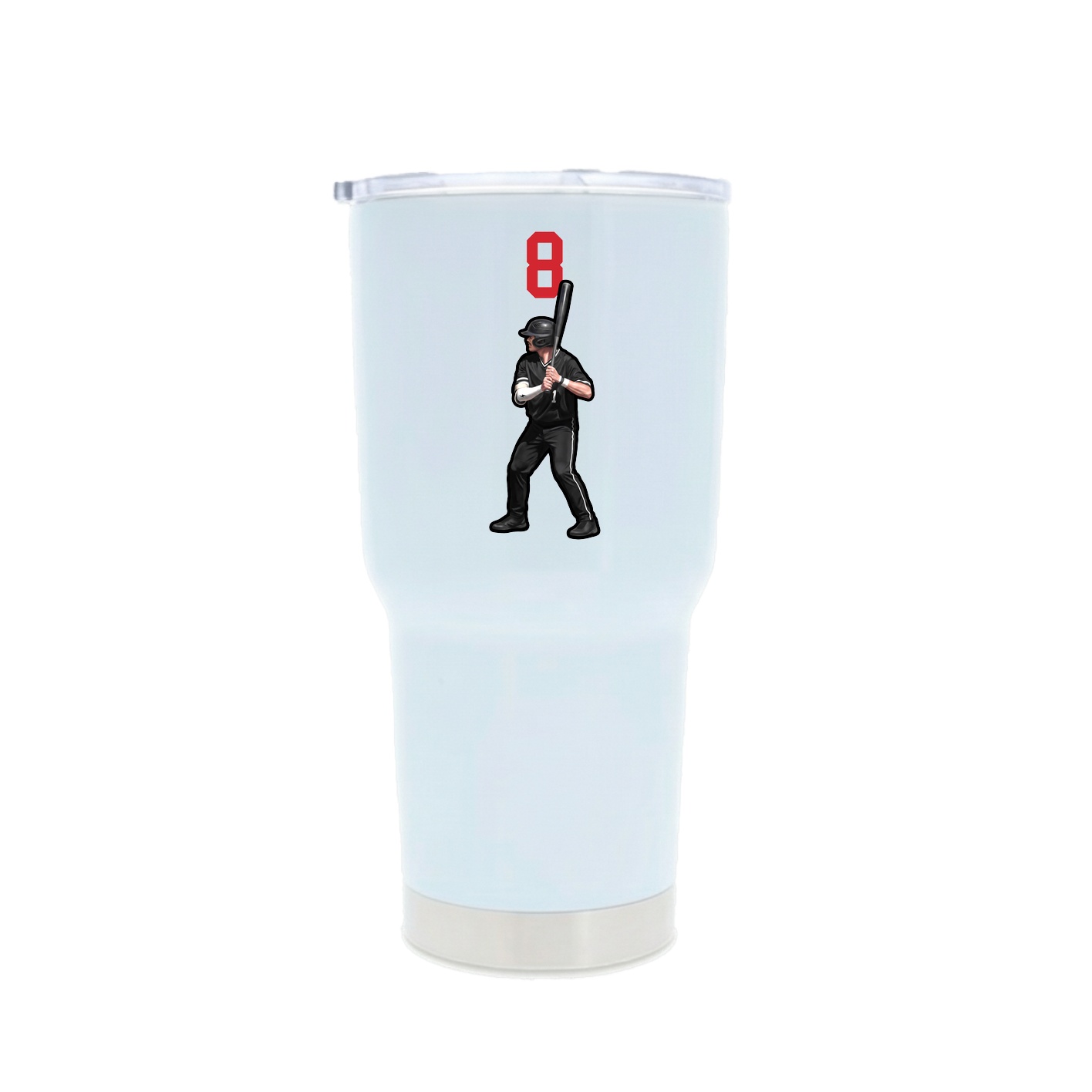 30oz Stainless Steel Tumbler — Number Top in White
