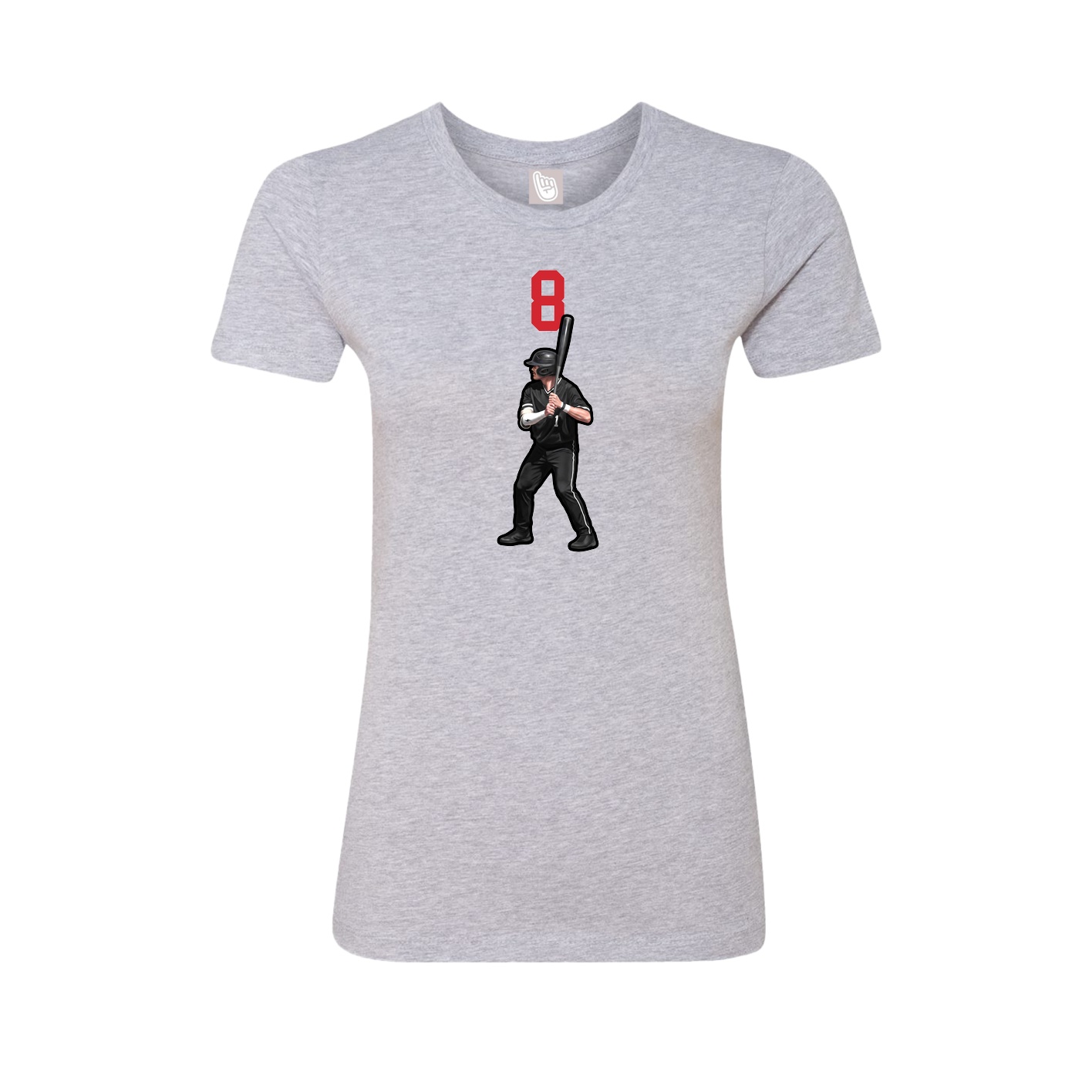 Fitted Women's Tee — Number Top in Grey