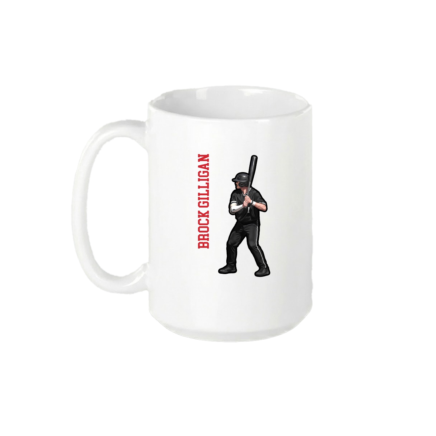 15oz Coffee Mug — Name Vertical in White