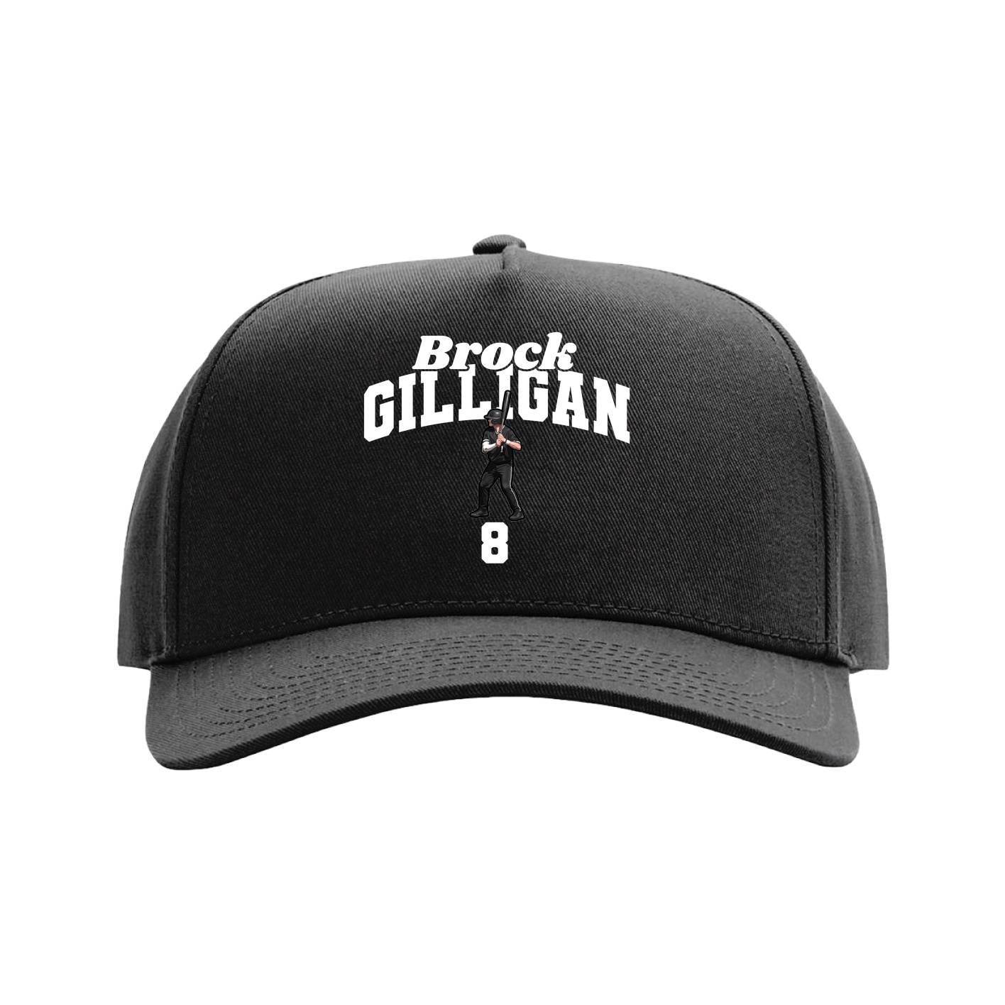 Full Fabric Five-Panel Champ Cap — Signature Arch in Black