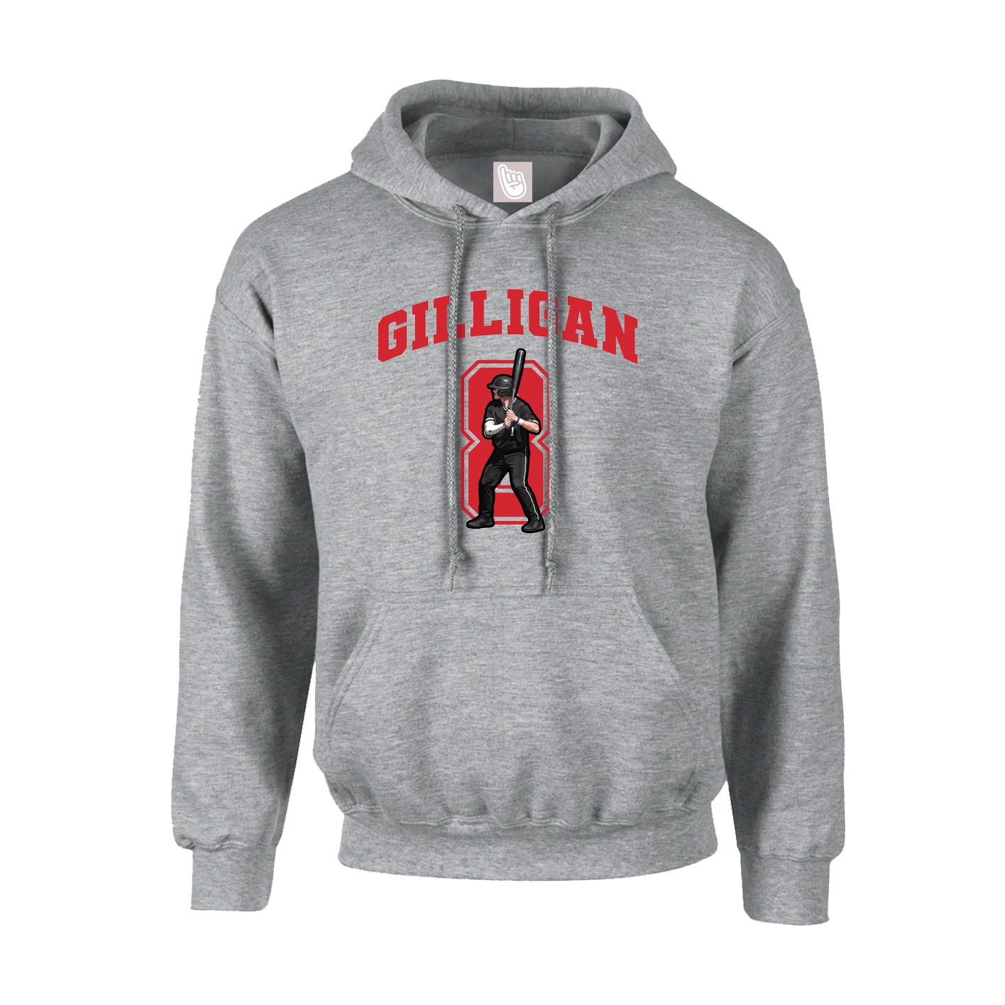 Youth Hoodie — Number in Grey
