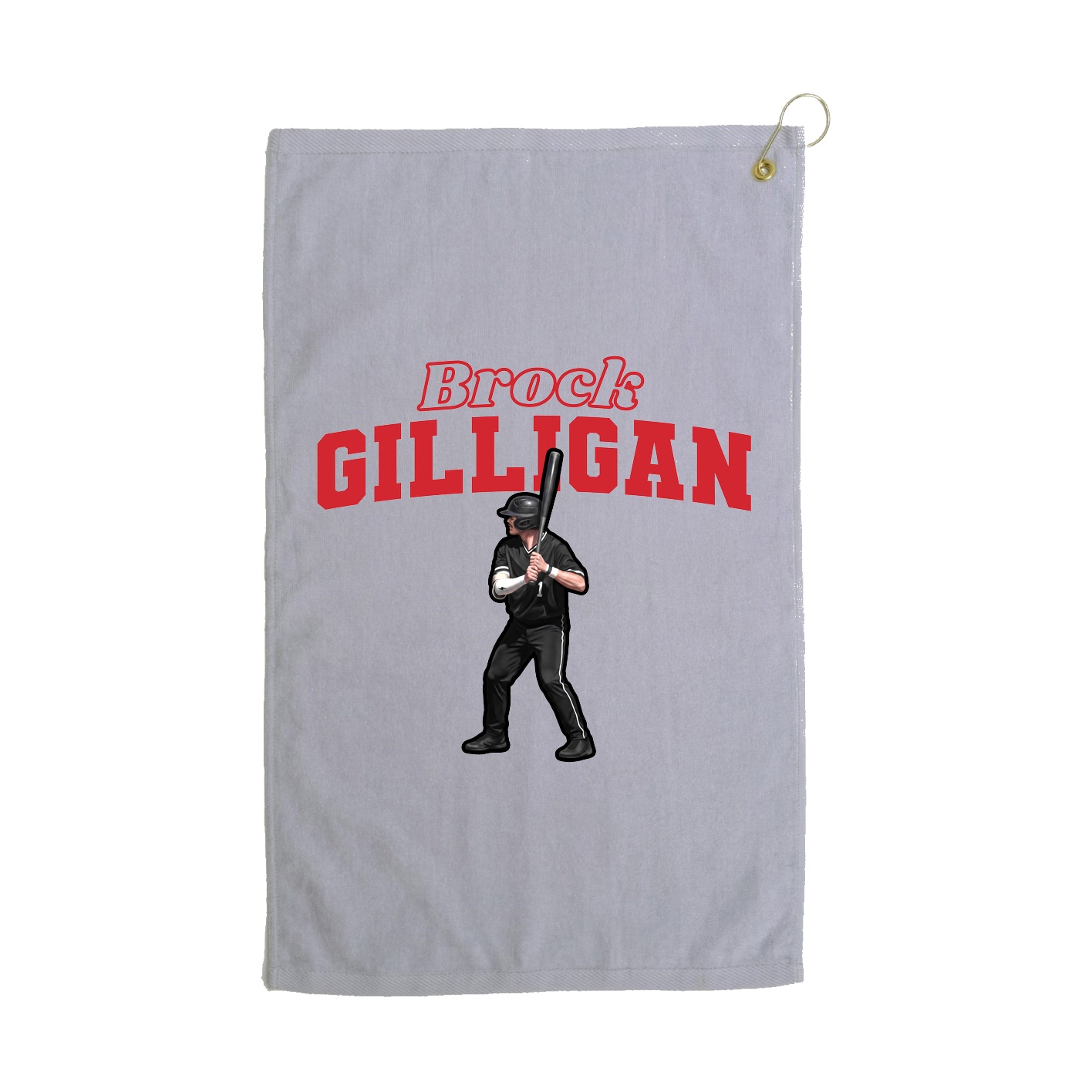 Golf Towel — Name Arch in Grey