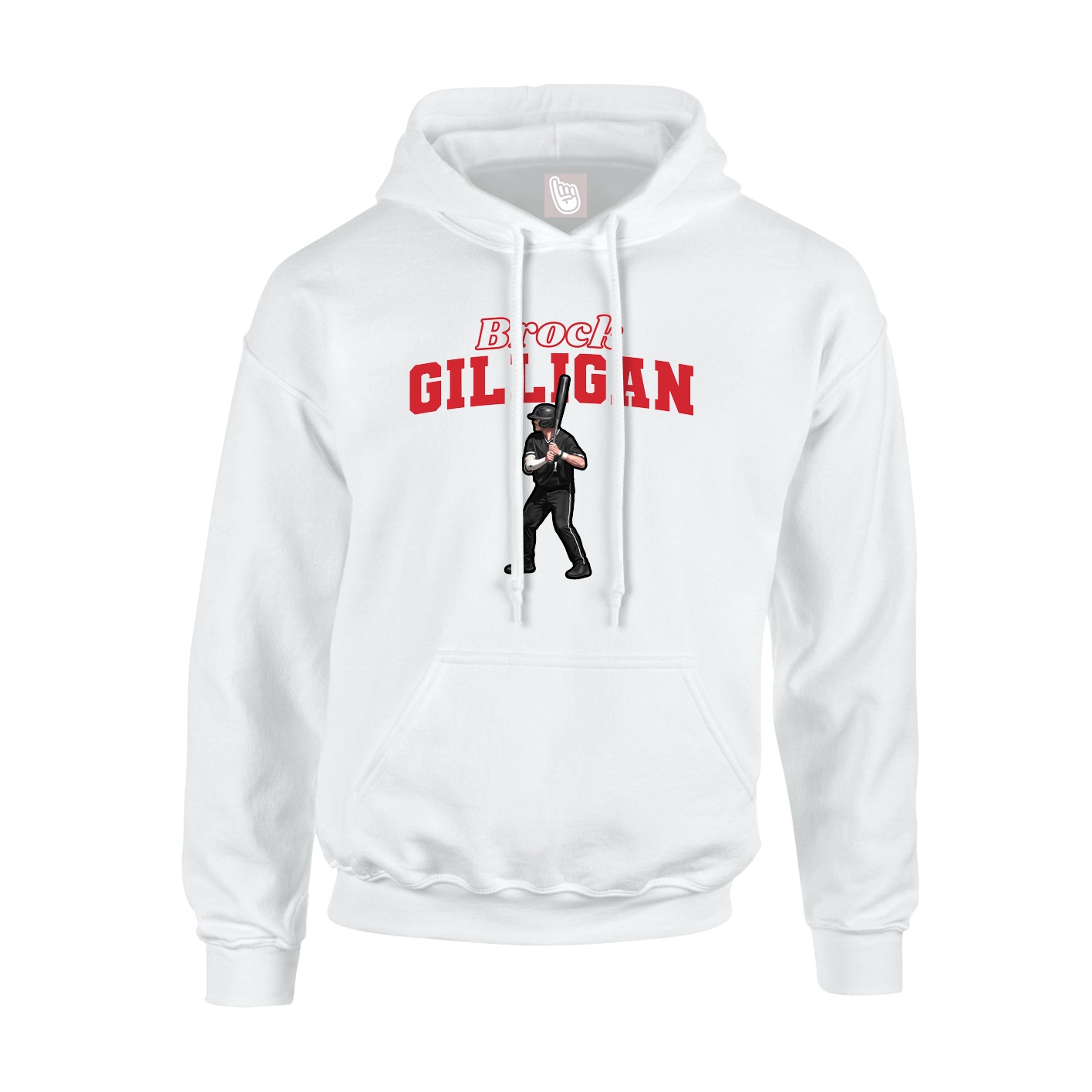 Youth Hoodie — Name Arch in White