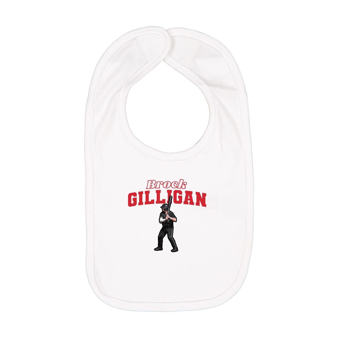 Infant Bib — Name Arch in White