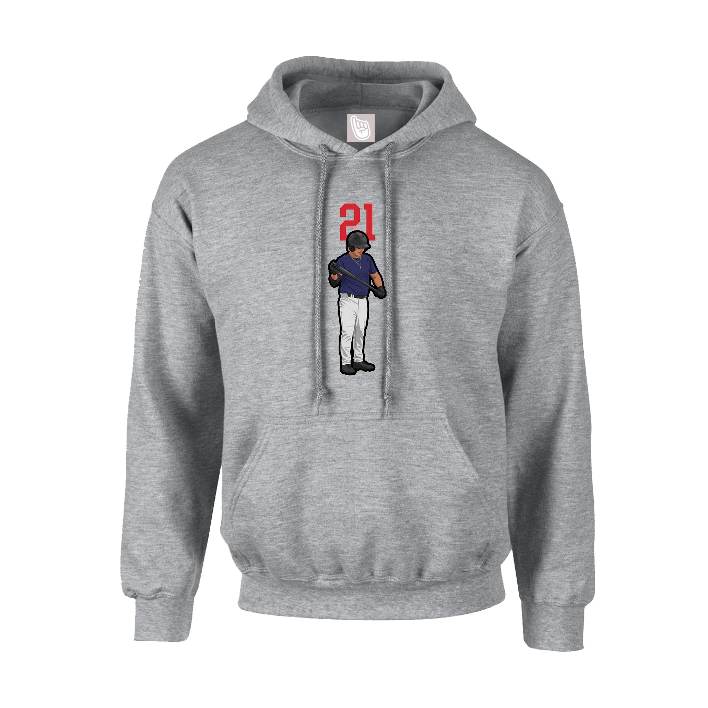 Youth Hoodie — Number Top in Grey