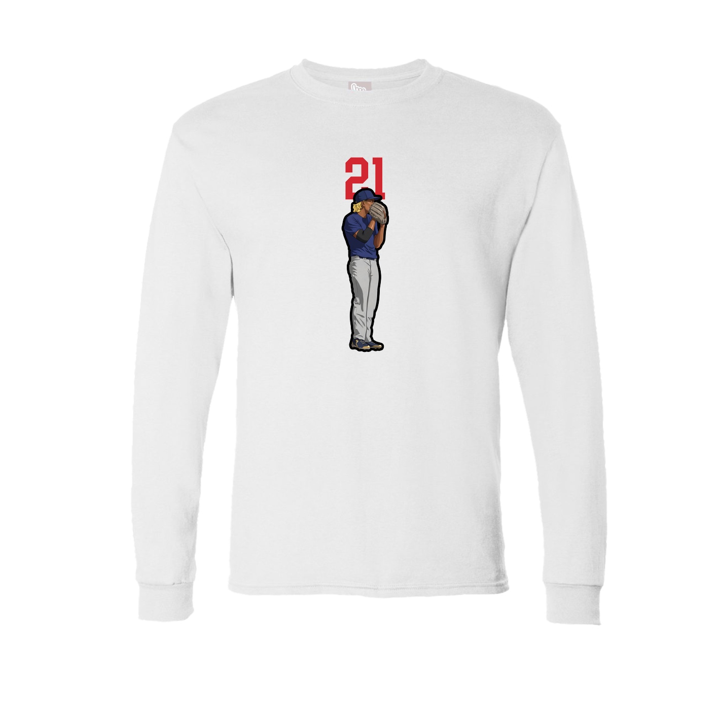 Long Sleeve Tee — Number Top in White
