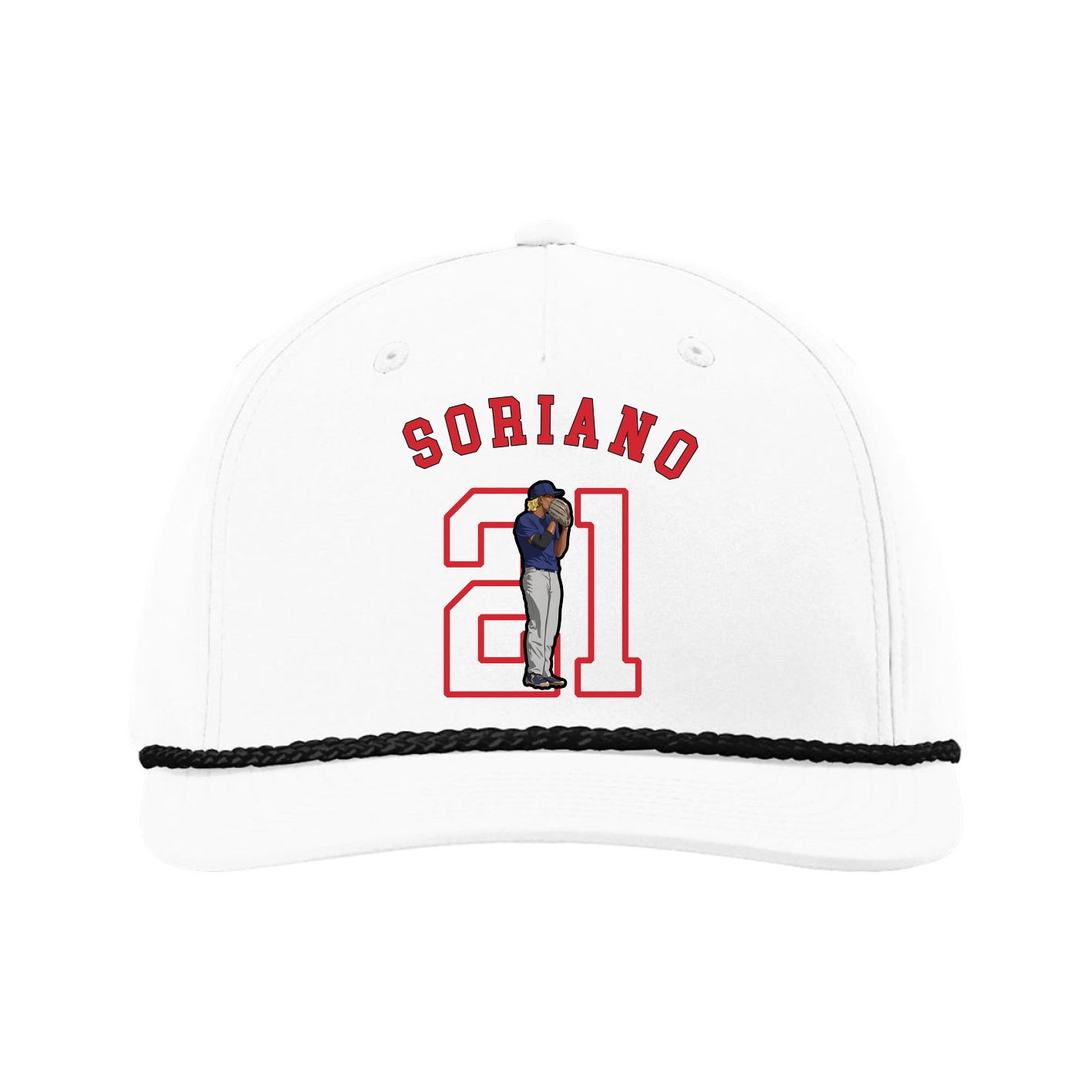 Five-Panel Classic Rope Cap — Shirsey Arch in White