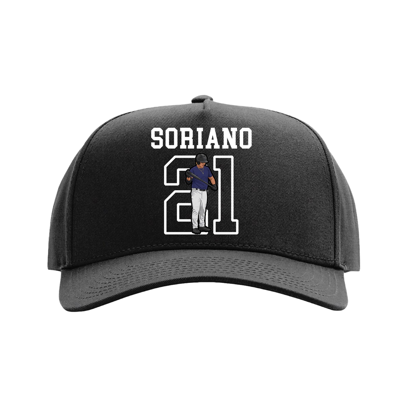 Full Fabric Five-Panel Champ Cap — Shirsey in Black