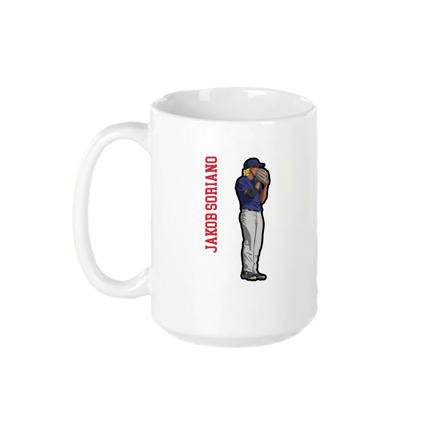 15oz Coffee Mug — Name Vertical in White