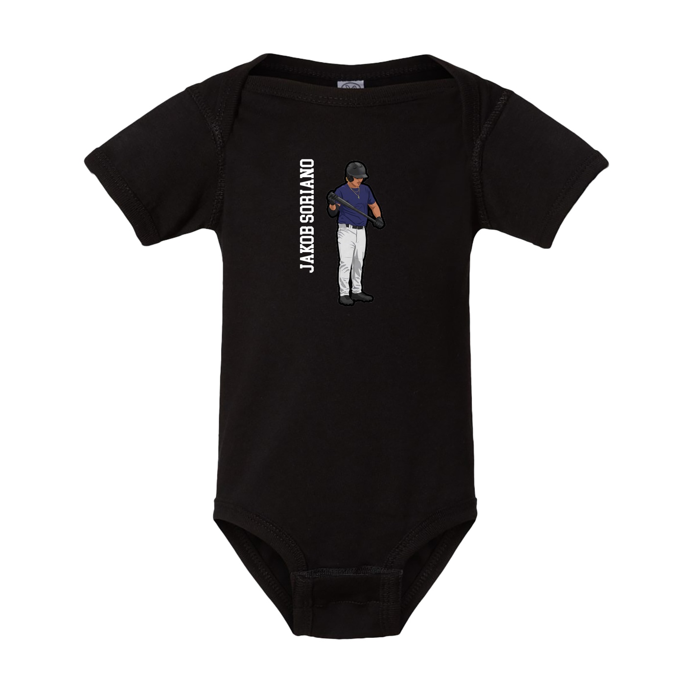 Baby Onesie — Name Vertical in Black
