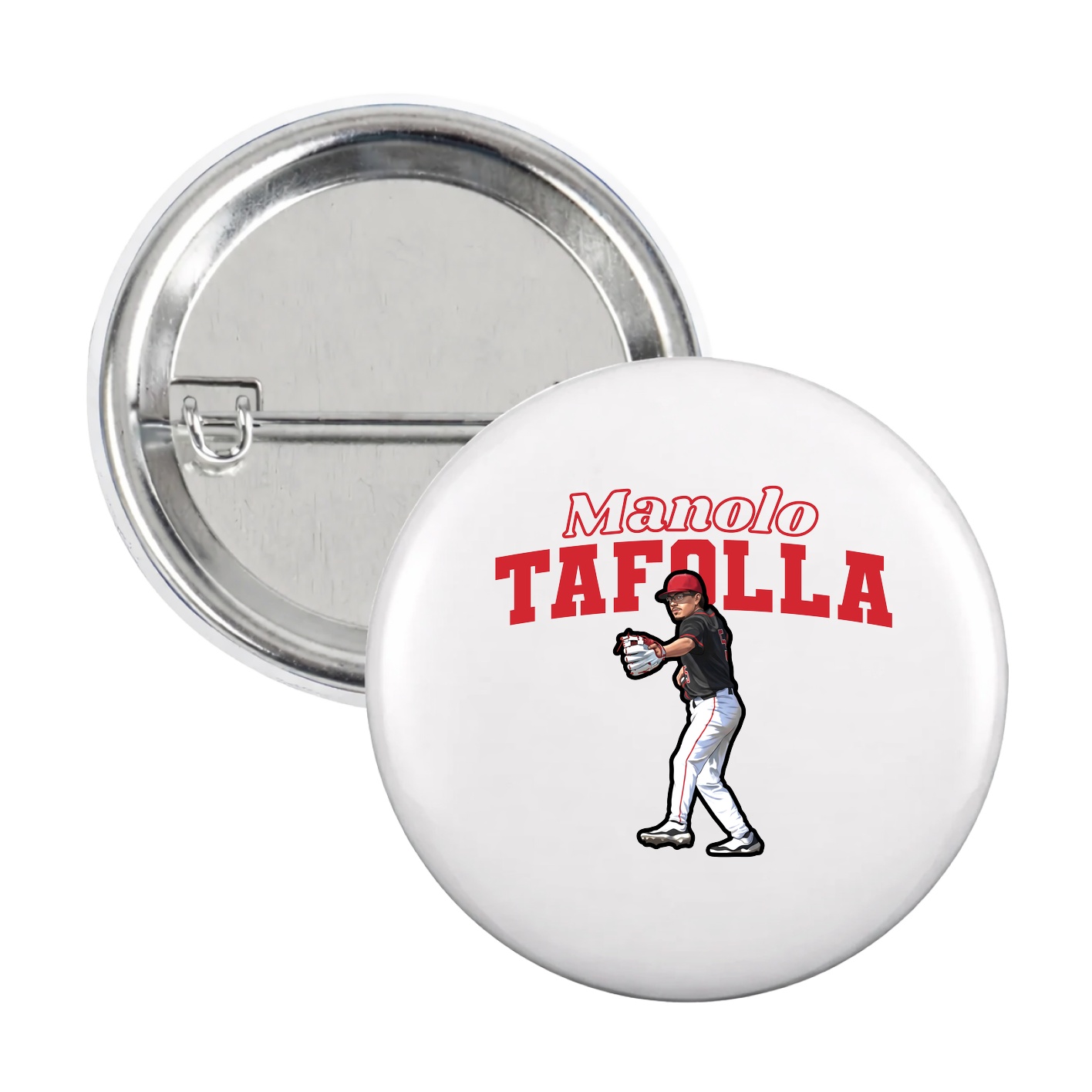 Game Day Button — Name Arch in White