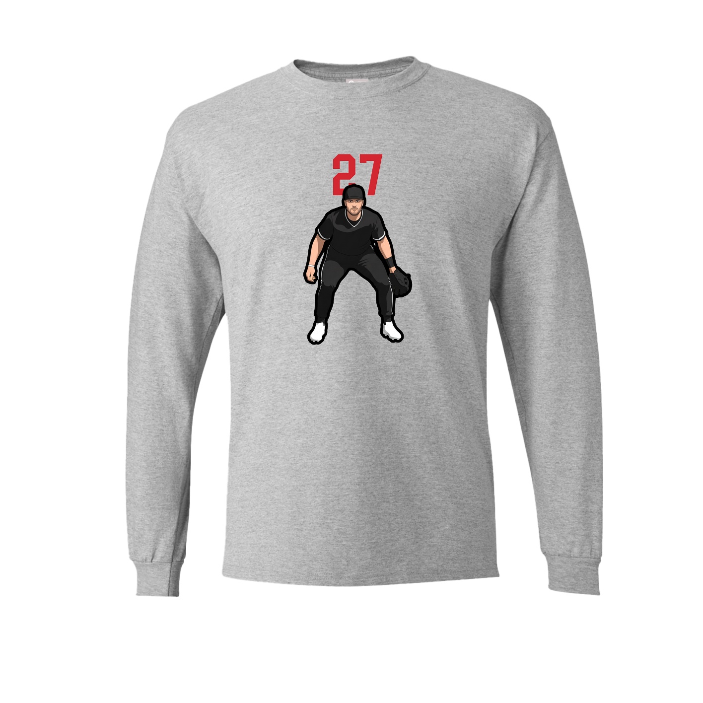 Long Sleeve Tee — Number Top in Grey