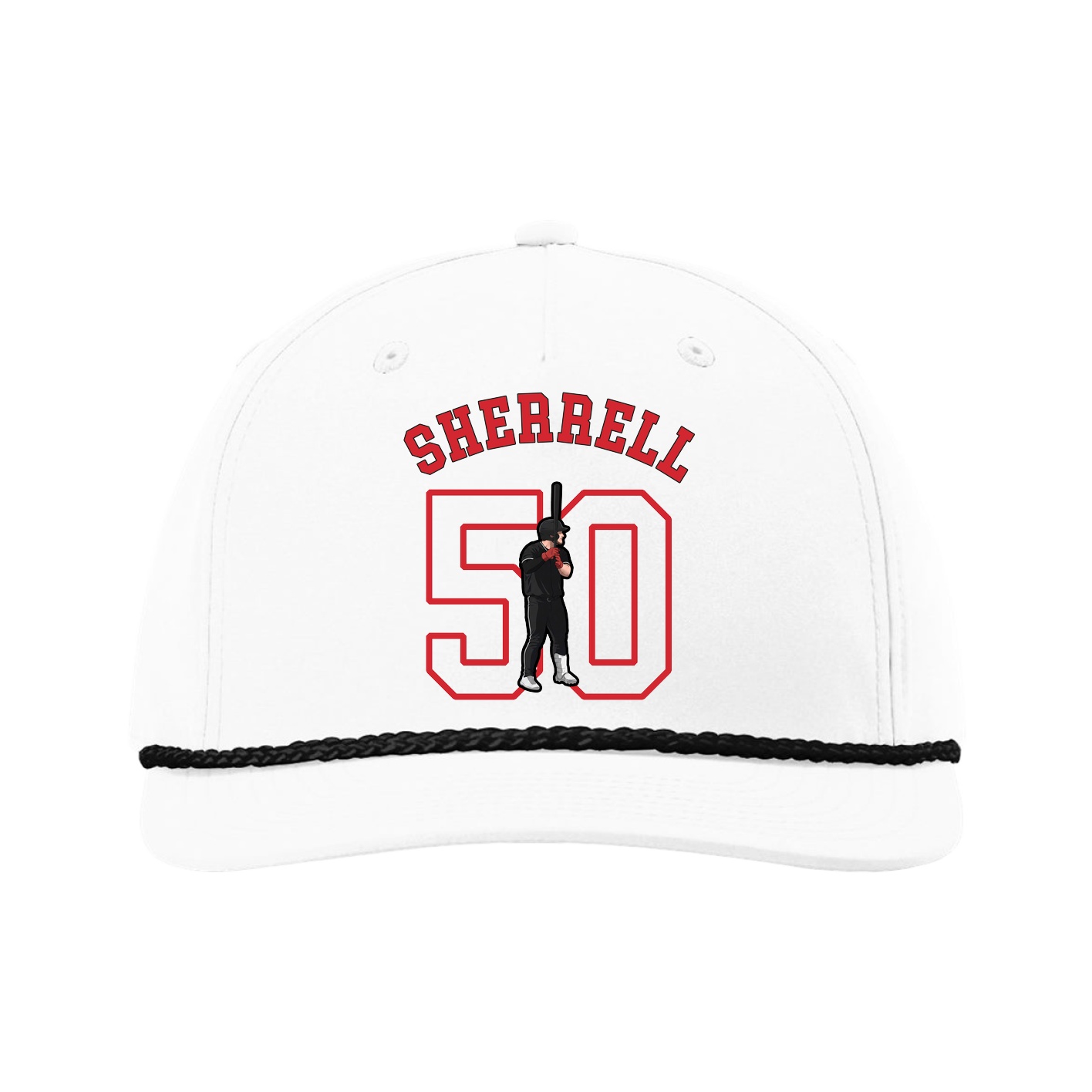 Five-Panel Classic Rope Cap — Shirsey Arch in White