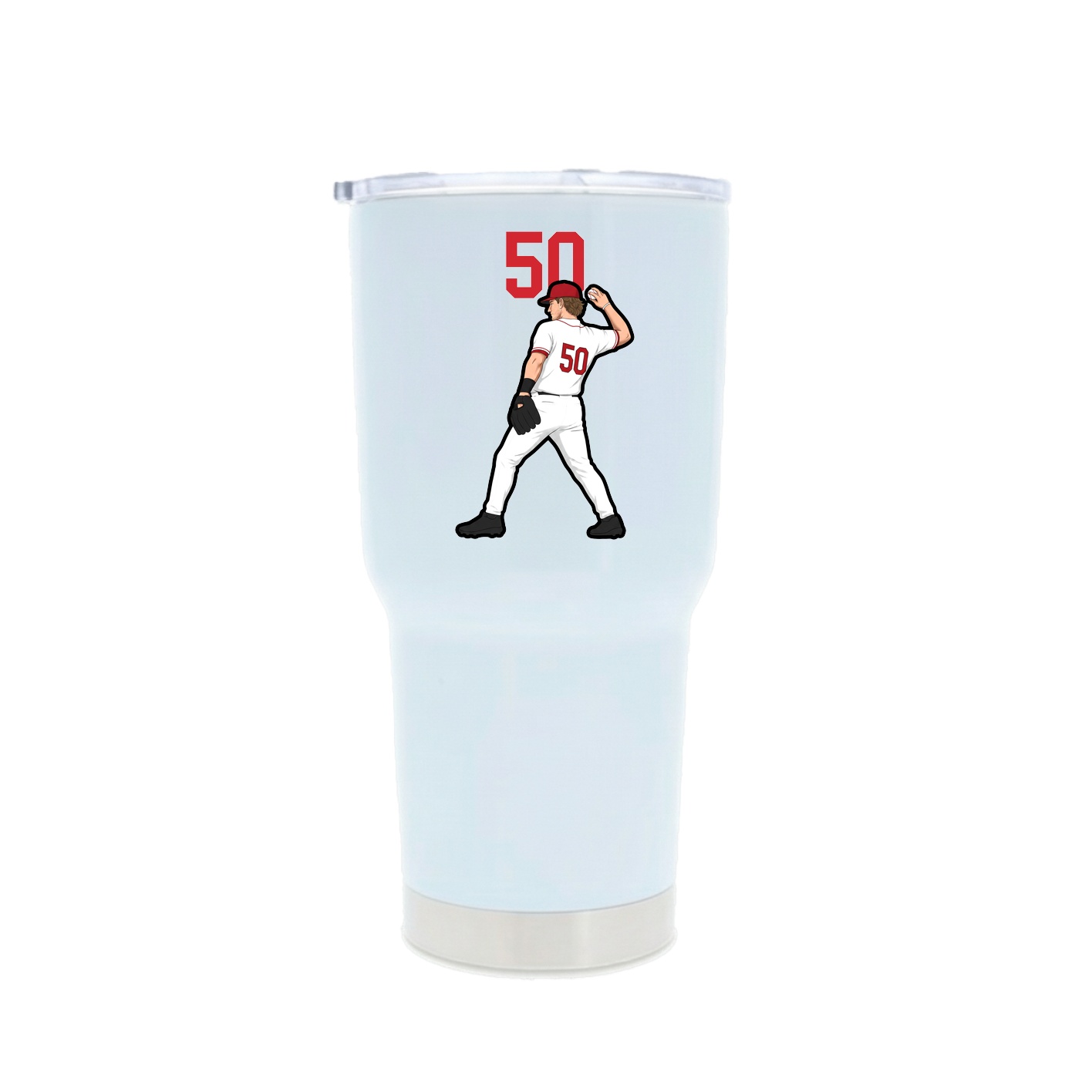 30oz Stainless Steel Tumbler — Number Top in White