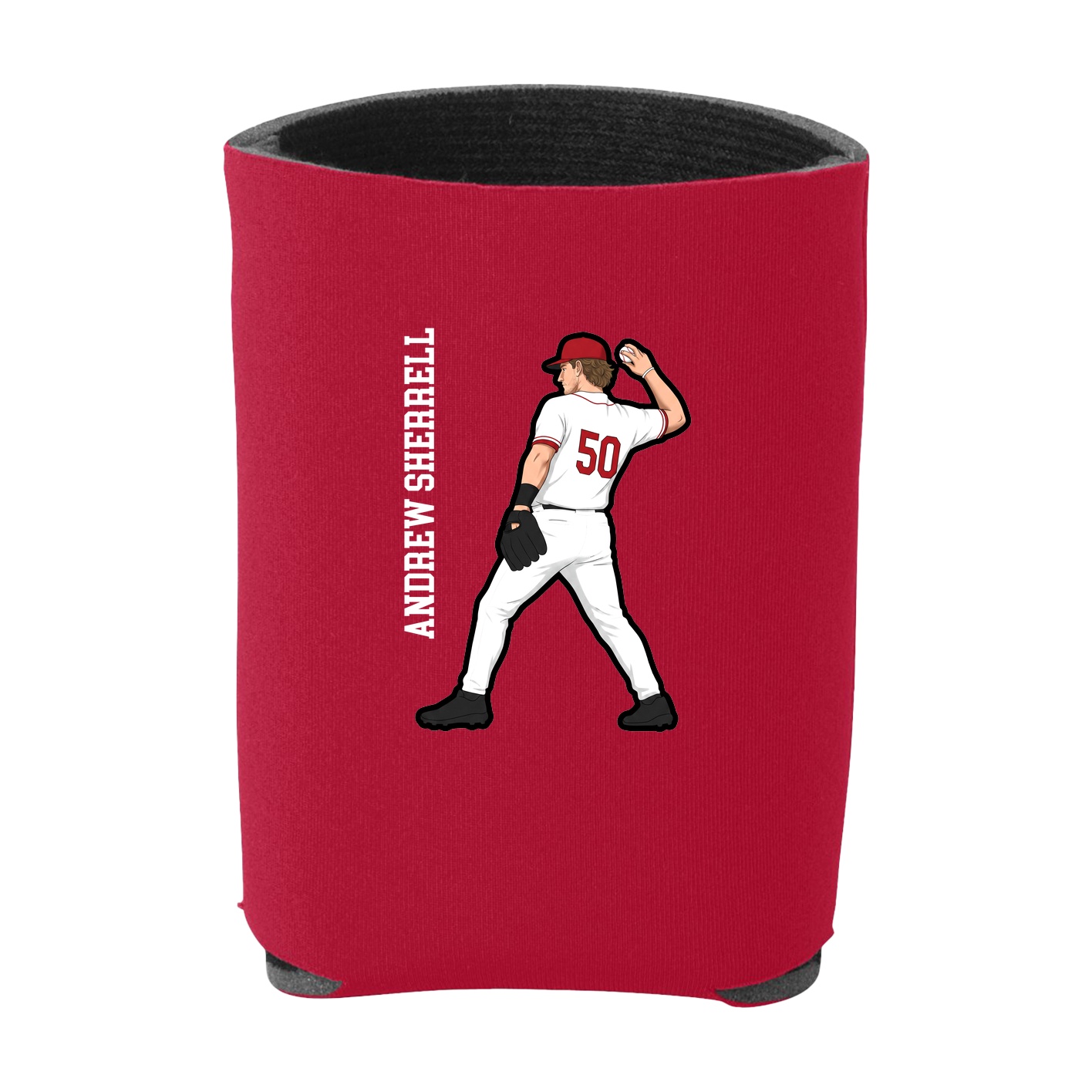 Can Holder — Name Vertical in Red