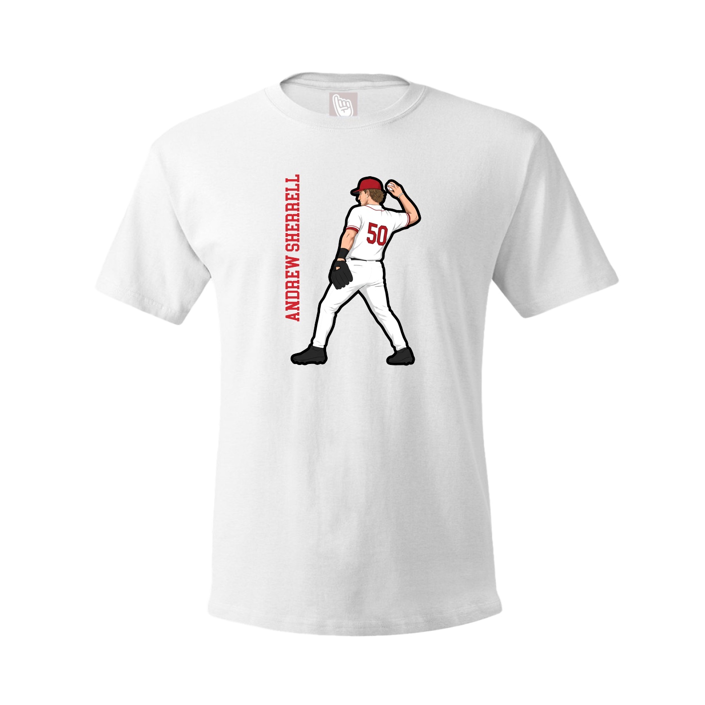 Tee — Name Vertical in White