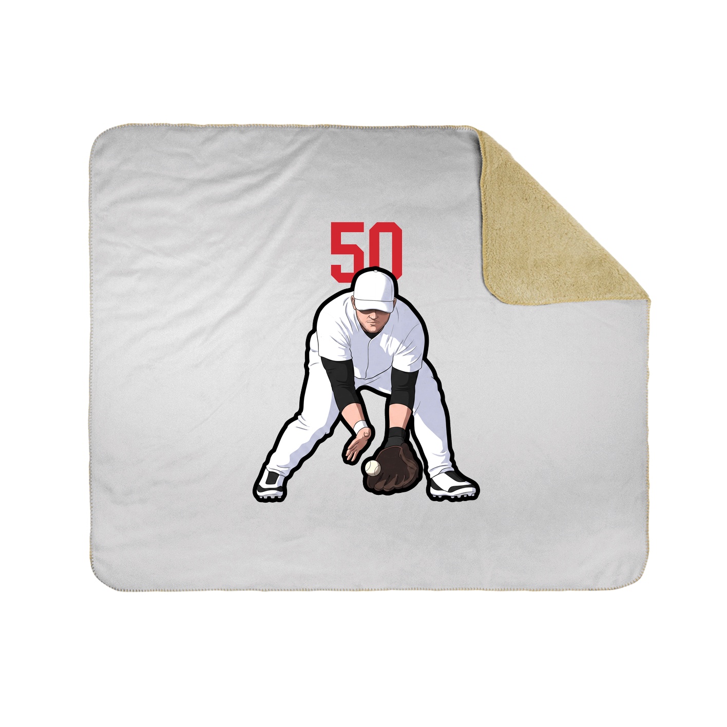 Throw Blanket — Number Top in White