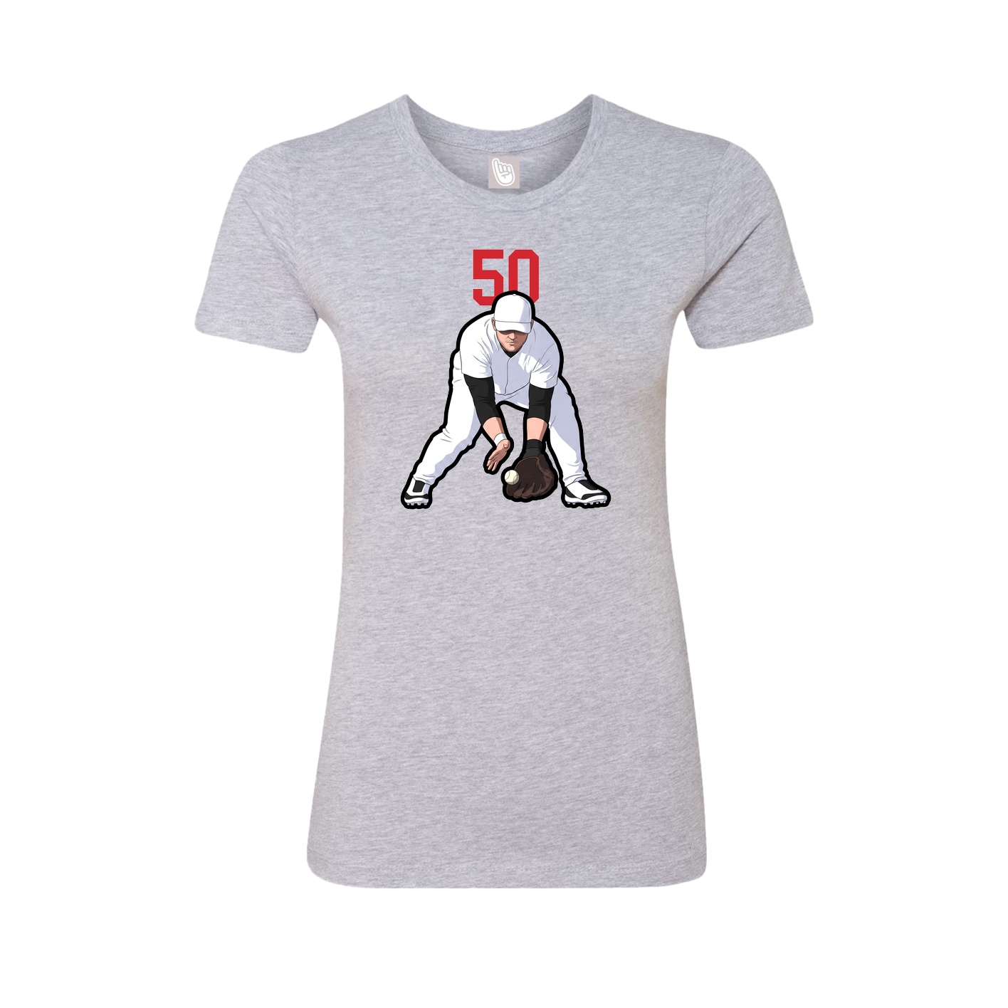 Fitted Women's Tee — Number Top in Grey