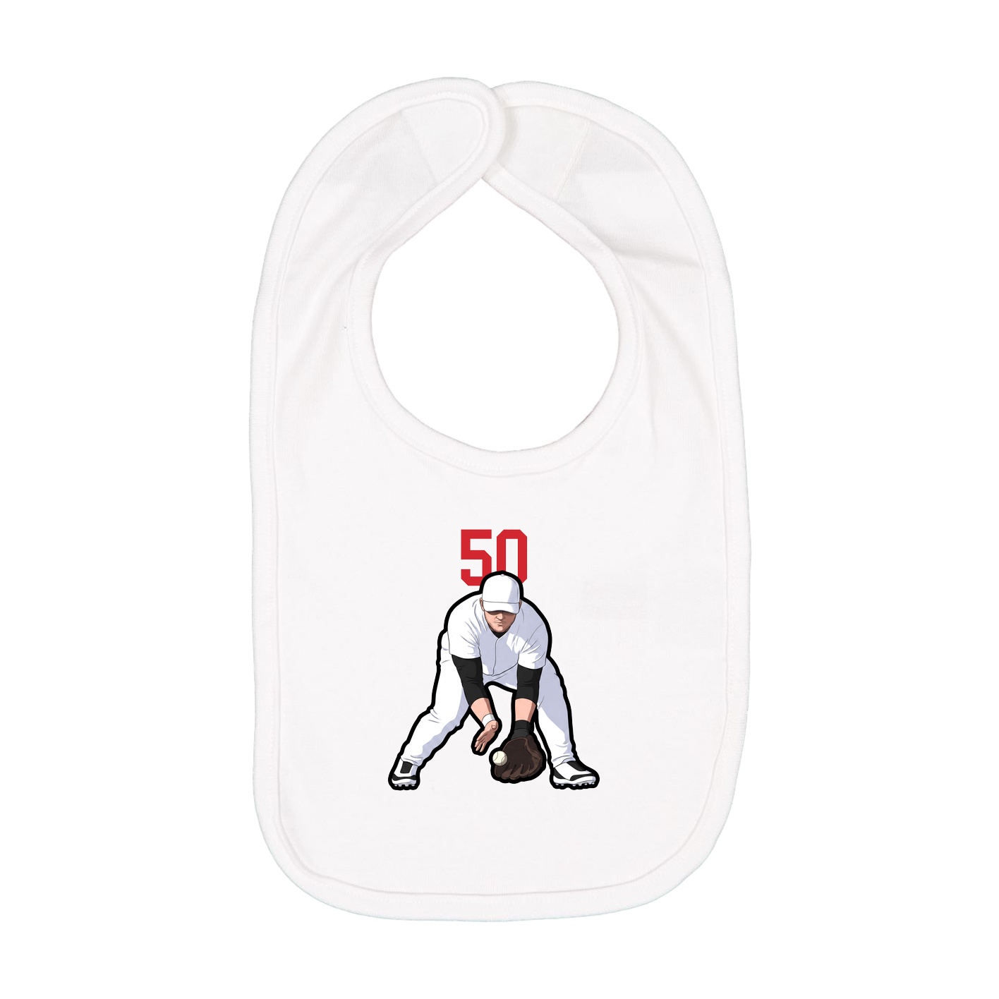 Infant Bib — Number Top in White