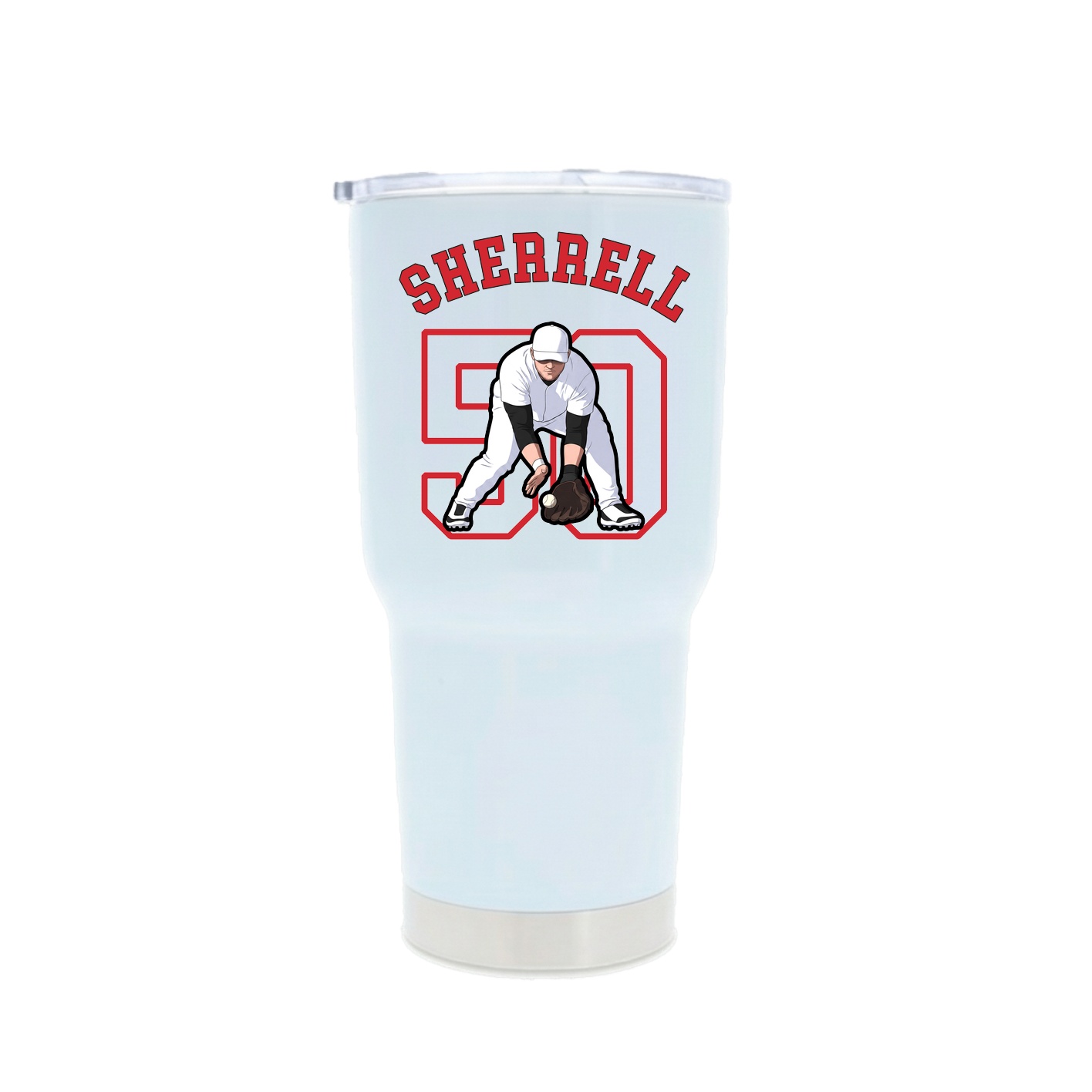 30oz Stainless Steel Tumbler — Shirsey Arch in White