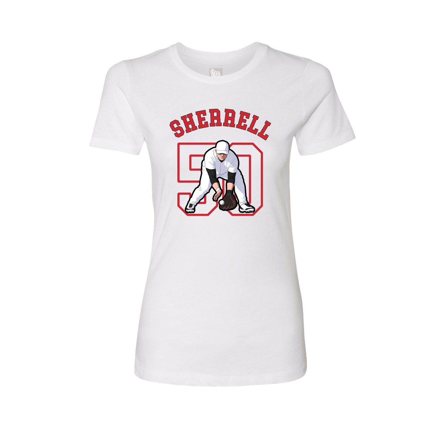 Fitted Women's Tee — Shirsey Arch in White