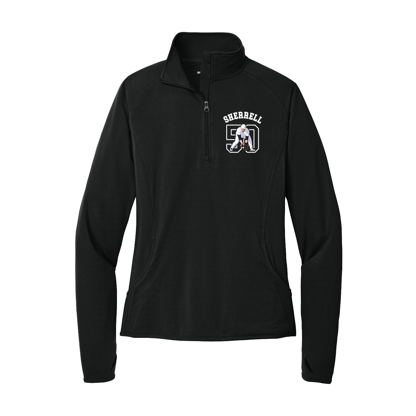 Women's Q-Zip Pullover — Shirsey Arch in Black