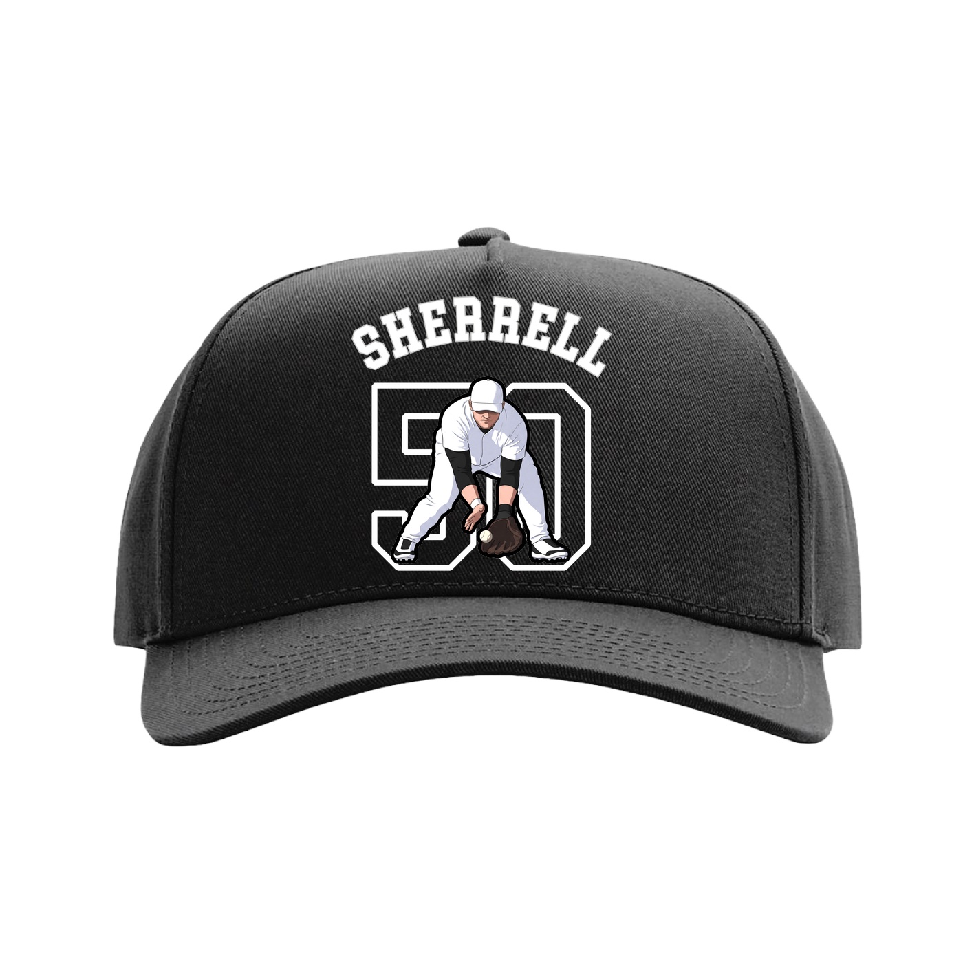 Full Fabric Five-Panel Champ Cap — Shirsey Arch in Black