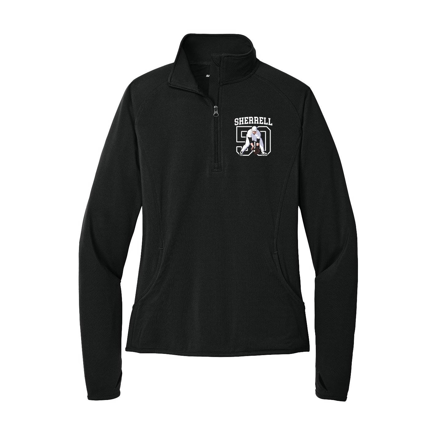 Women's Q-Zip Pullover — Shirsey in Black