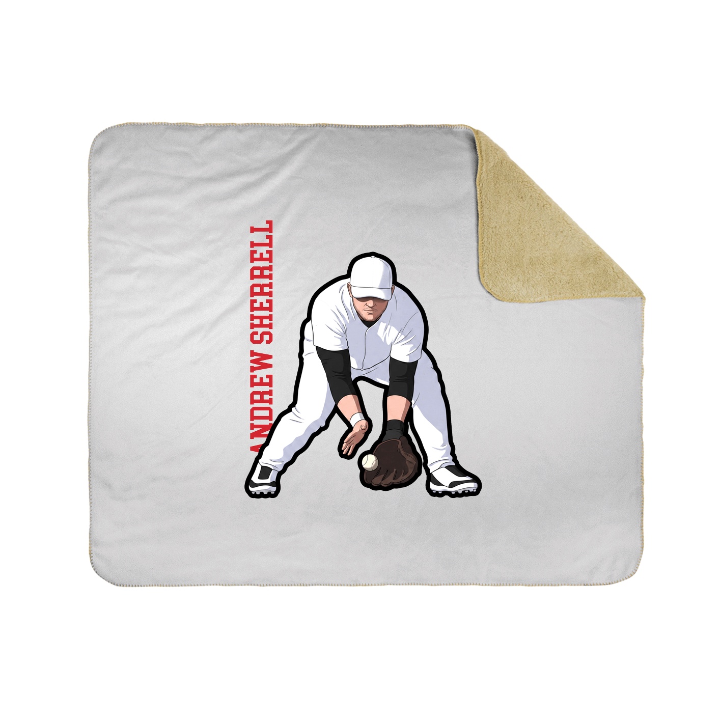 Throw Blanket — Name Vertical in White