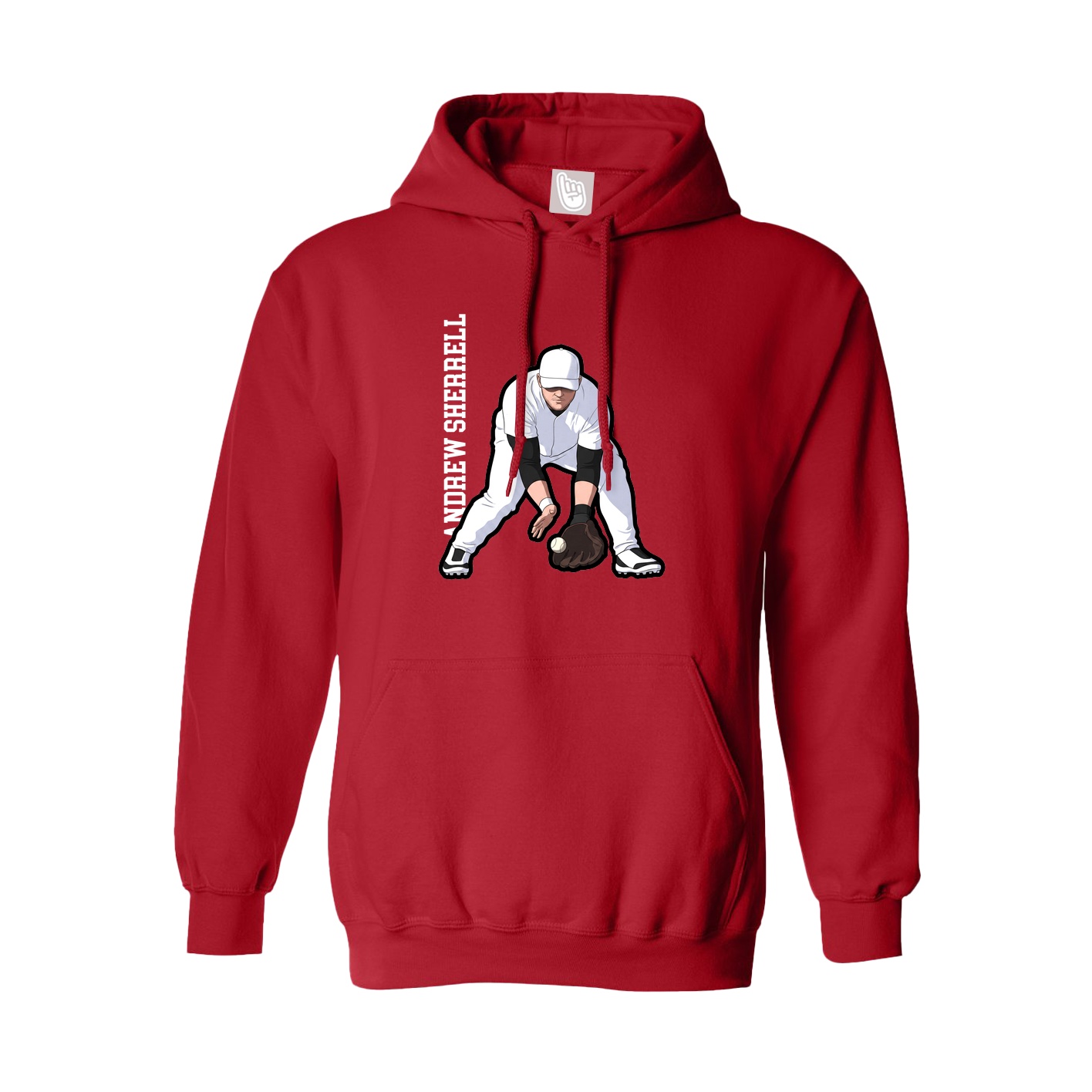 Youth Hoodie — Name Vertical in Red