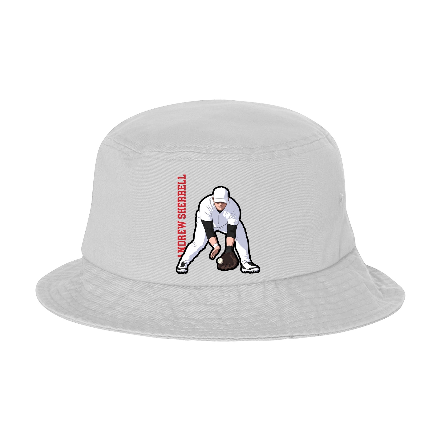 Bucket Cap — Name Vertical in White