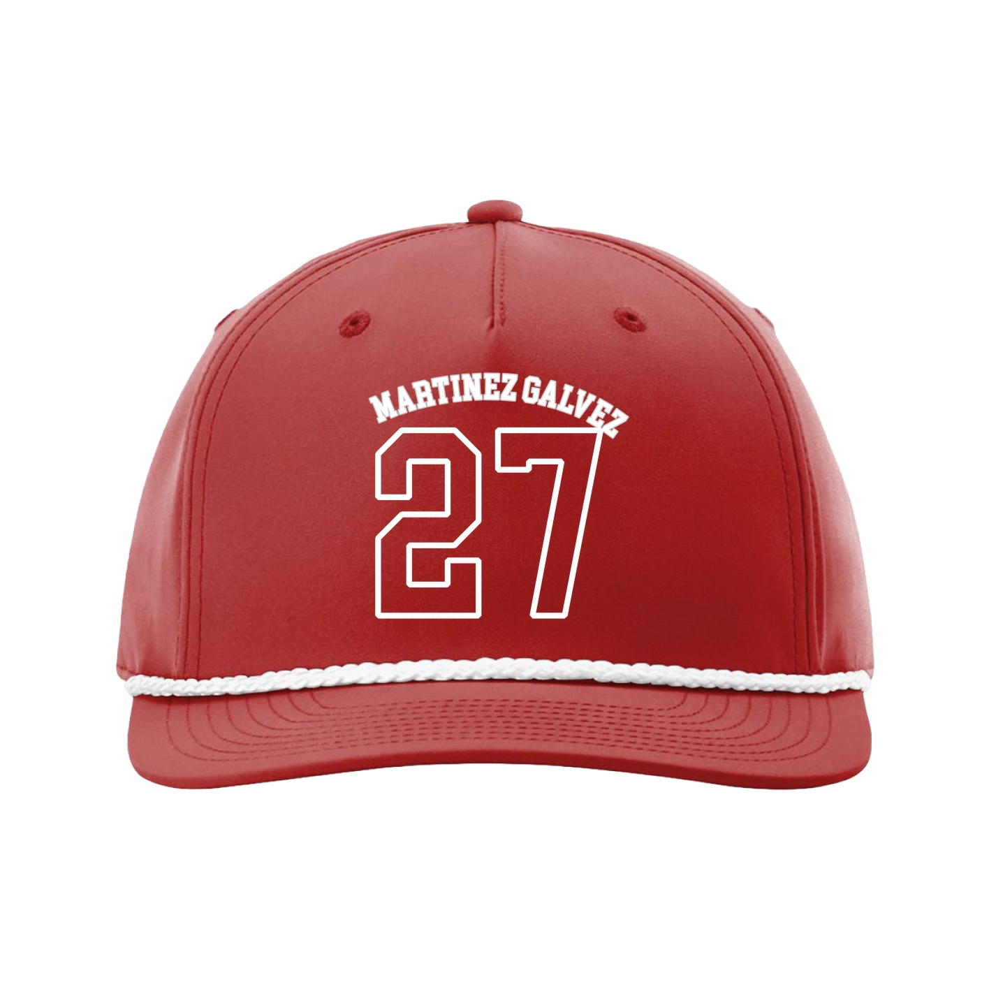 Five-Panel Classic Rope Cap — Shirsey Arch in Red