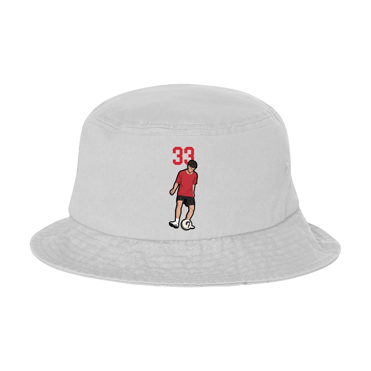 Bucket Cap — Number Top in White