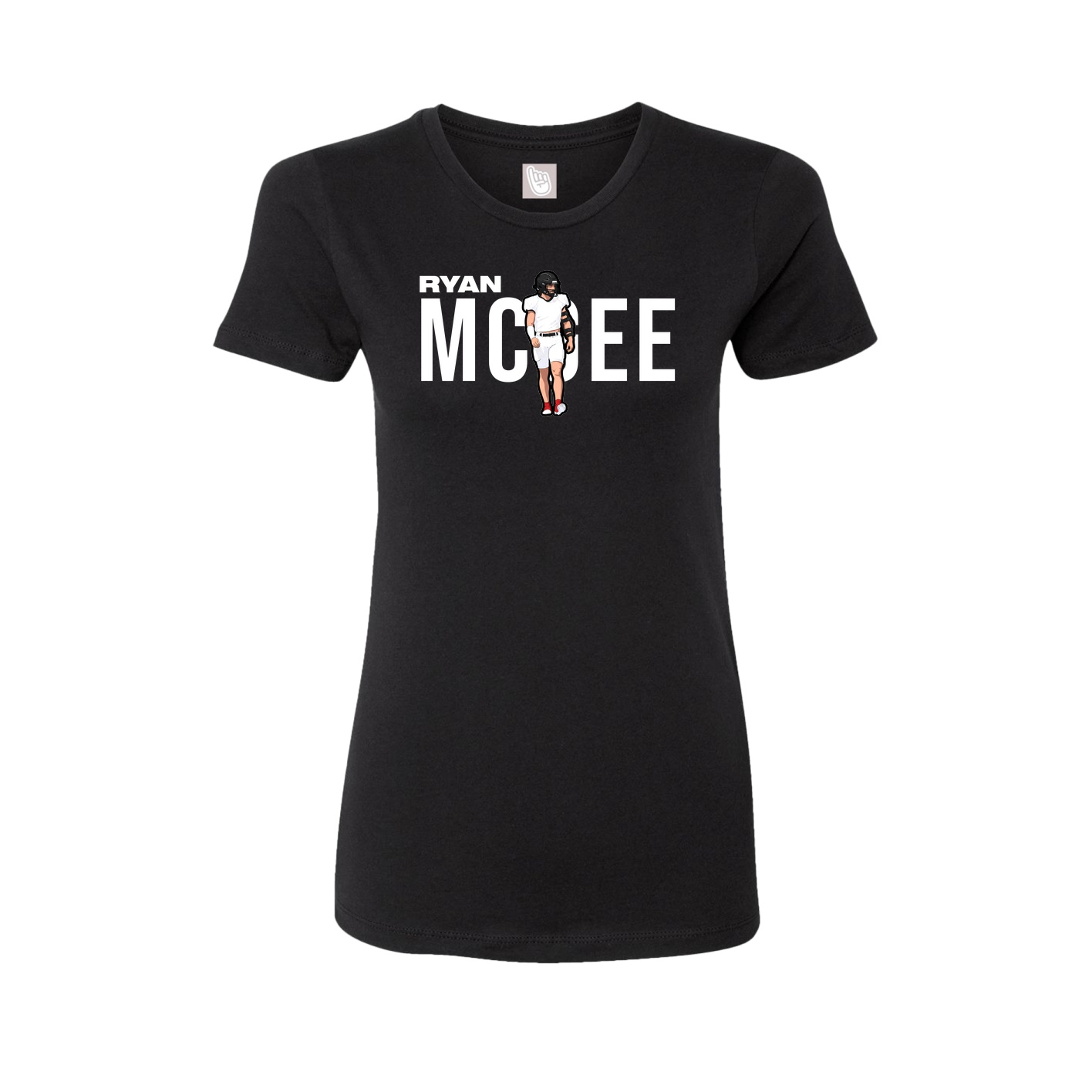 Fitted Women's Tee — Player Name in Black