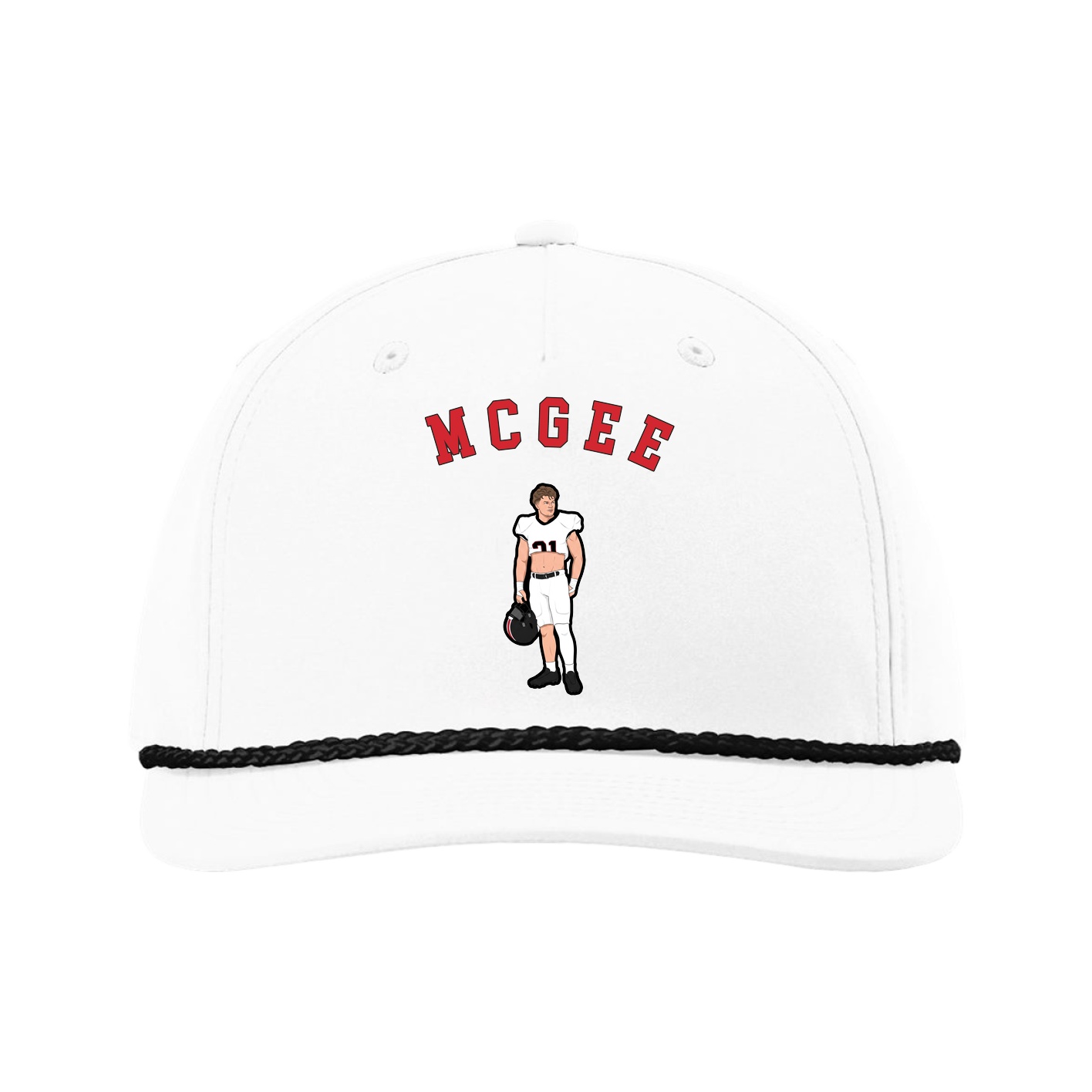 Five-Panel Classic Rope Cap — Shirsey Arch in White
