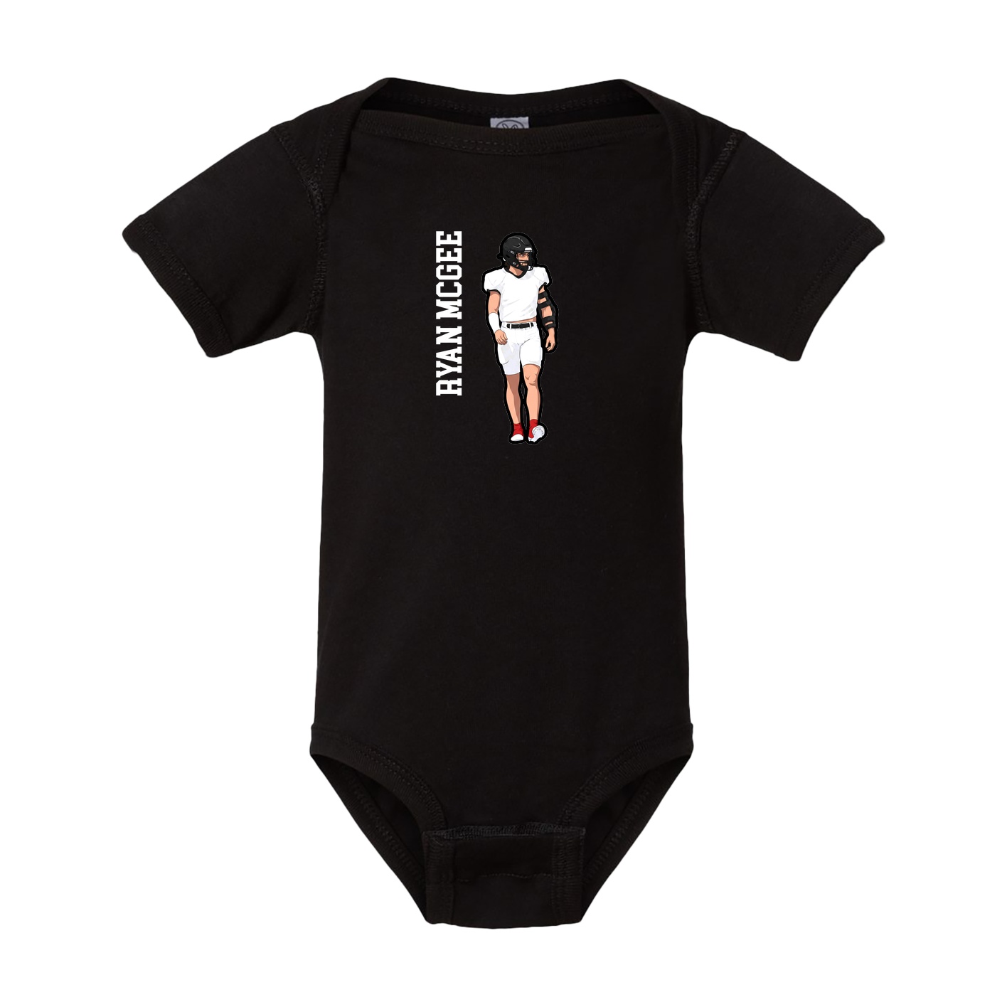 Baby Onesie — Name Vertical in Black