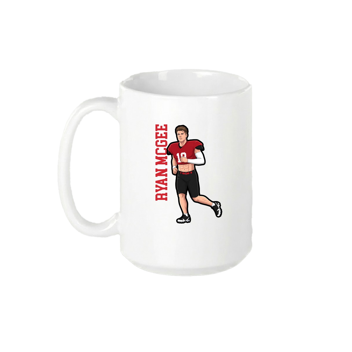 15oz Coffee Mug — Name Vertical in White
