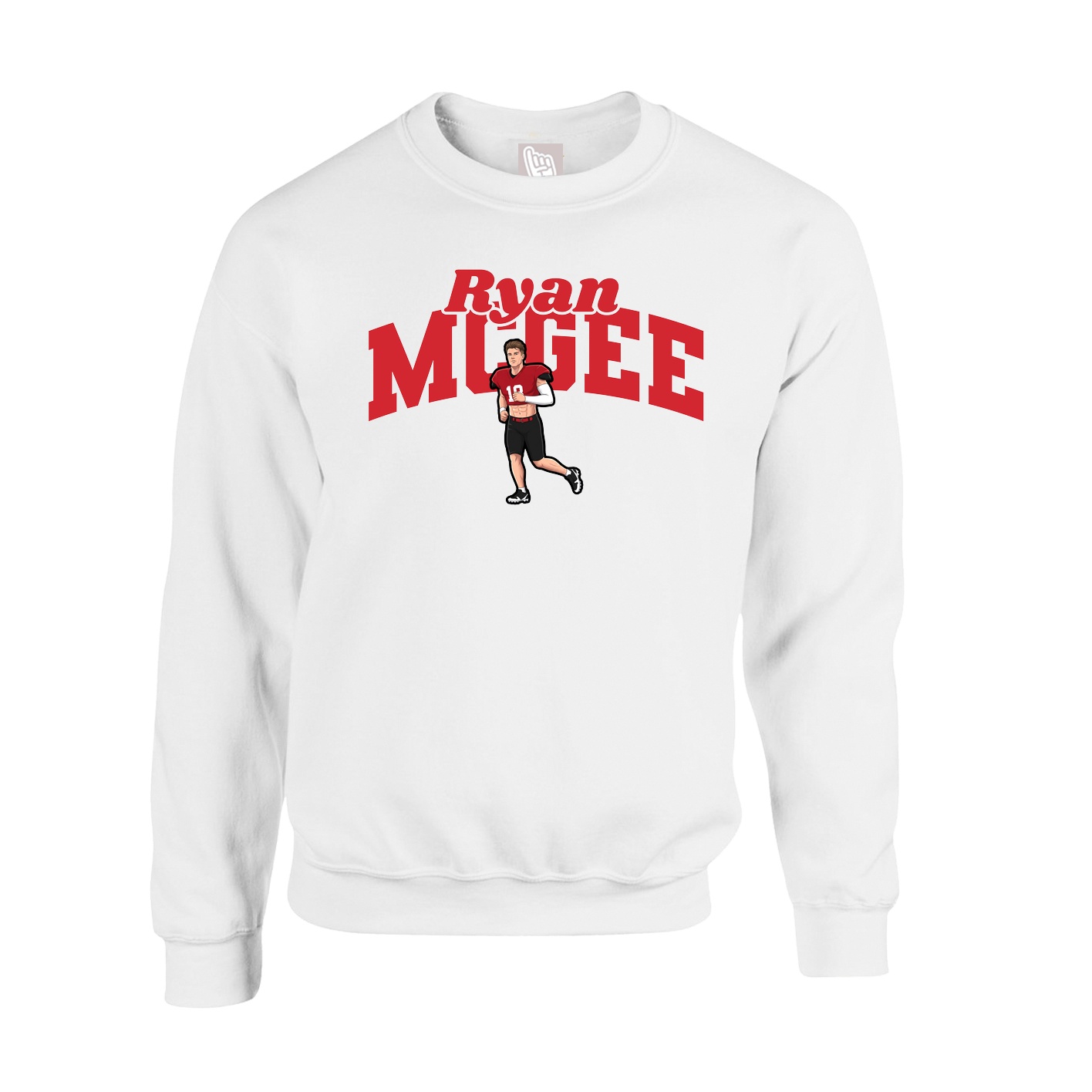 Fleece Crew — Signature Arch in White