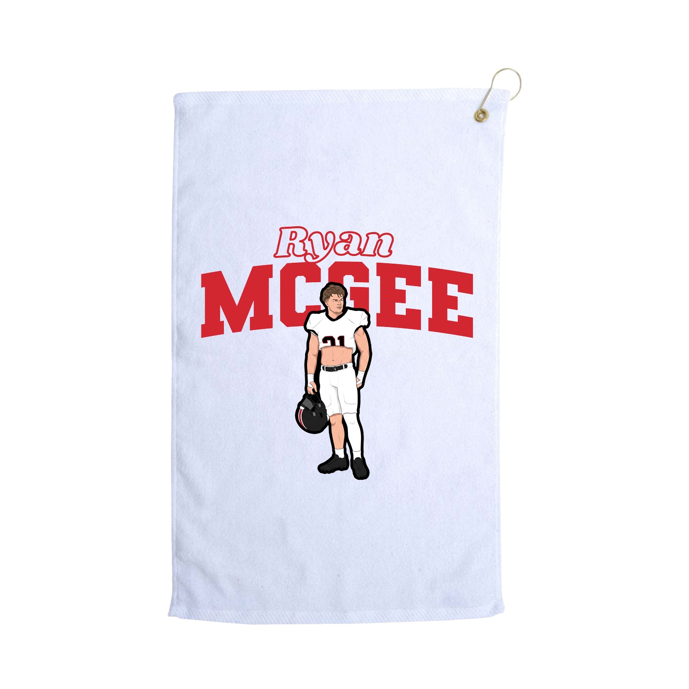 Golf Towel — Name Arch in White