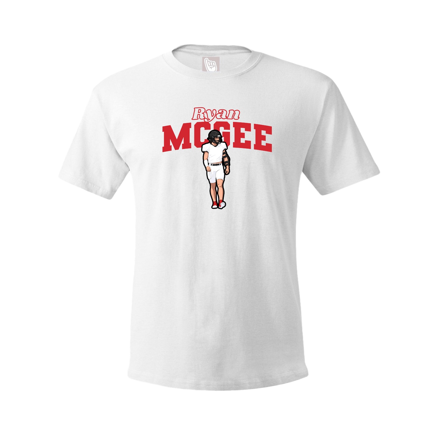 Youth Tee — Name Arch in White